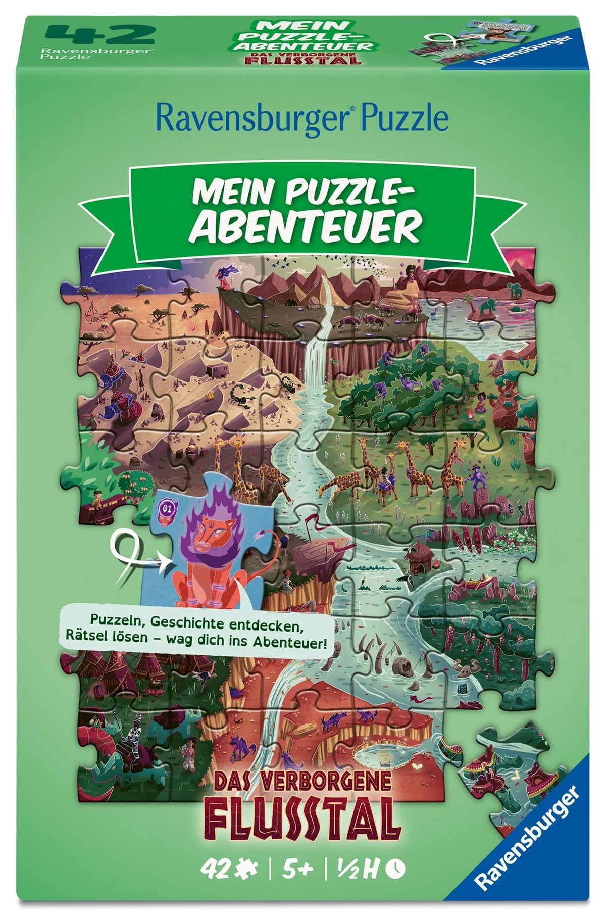 Kinderpuzzle: Kinderpuzzle 42 Teile - Mein Puzzle-Abenteuer: Das verborgene Flusstal