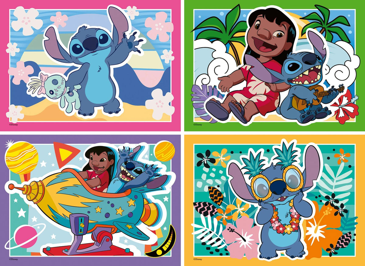 Kinderpuzzle: Kinderpuzzle 4x35 Teile - Speedy Puzzle Disney Stitch