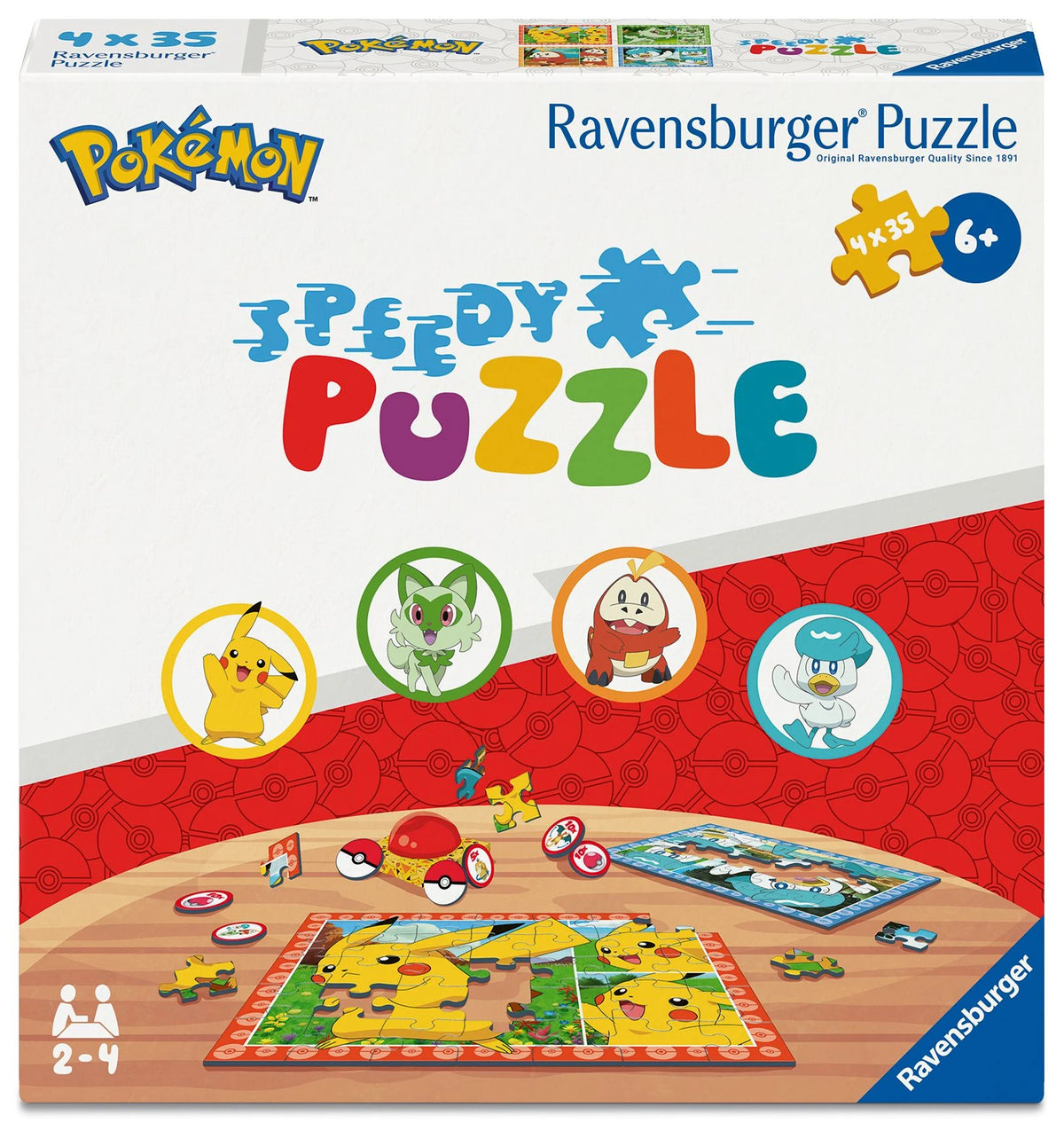 Kinderpuzzle: Kinderpuzzle 4x35 Teile - Speedy Puzzle Pokémon