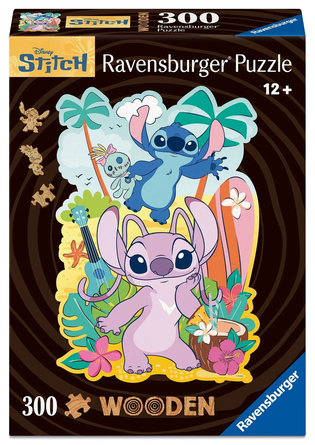 Kinderpuzzle: WOODEN Puzzle - Angel & Stitch - konturgeformtes Holzpuzzle mit 300 Teilen