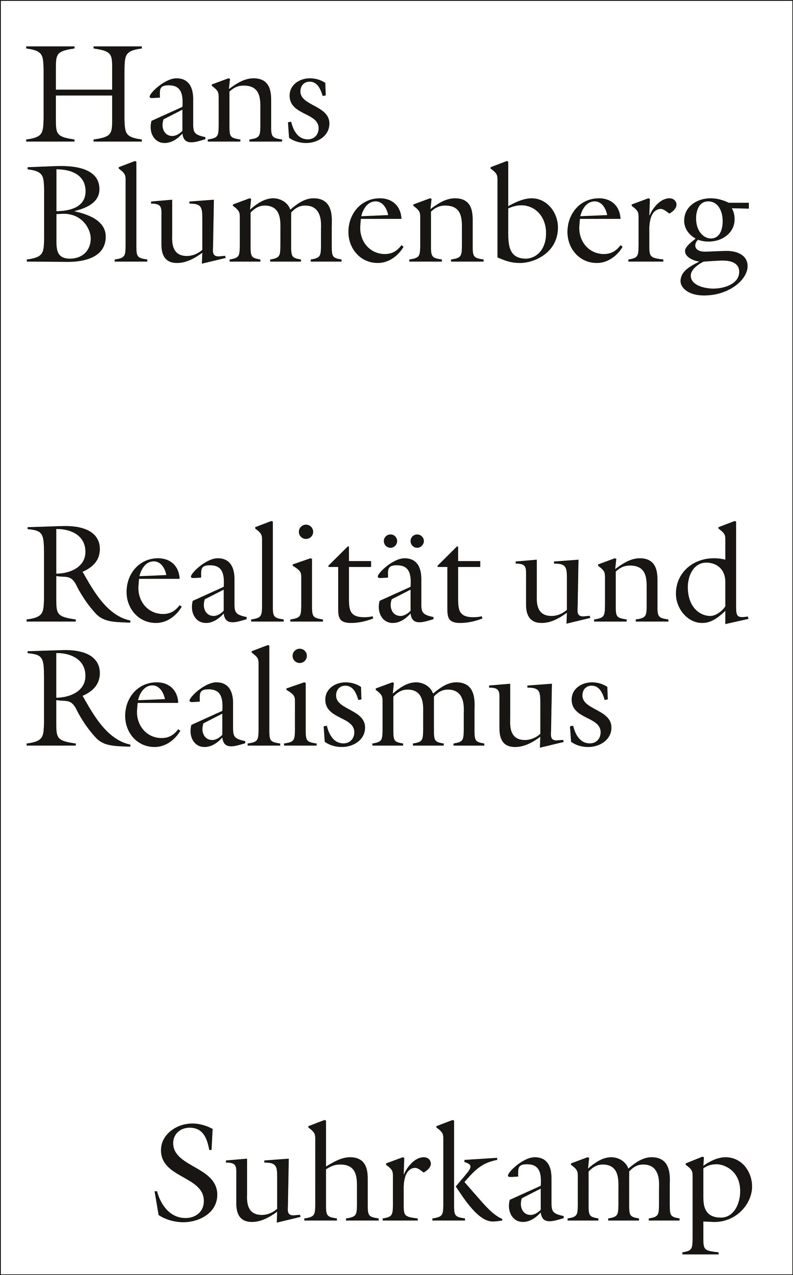 Buchcover von 'Realität und Realismus' - Gebundene Ausgabe von Hans Blumenberg
