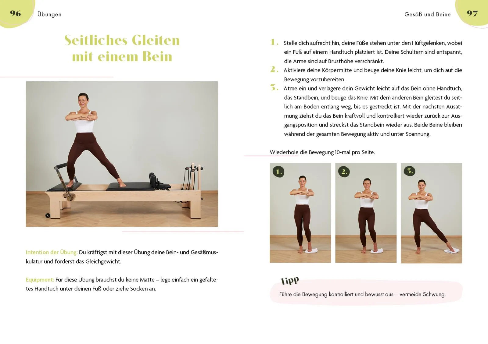 Innenansicht von 'Reformer Pilates für zu Hause' - Taschenbuch
