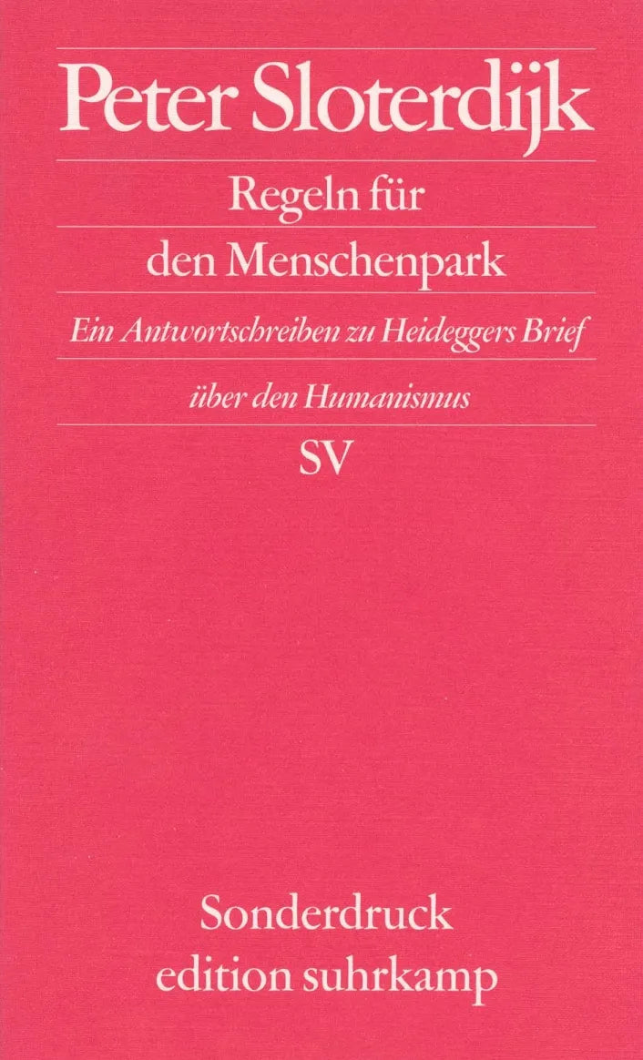 Buchcover von 'Regeln für den Menschenpark' - Taschenbuch von Peter Sloterdijk