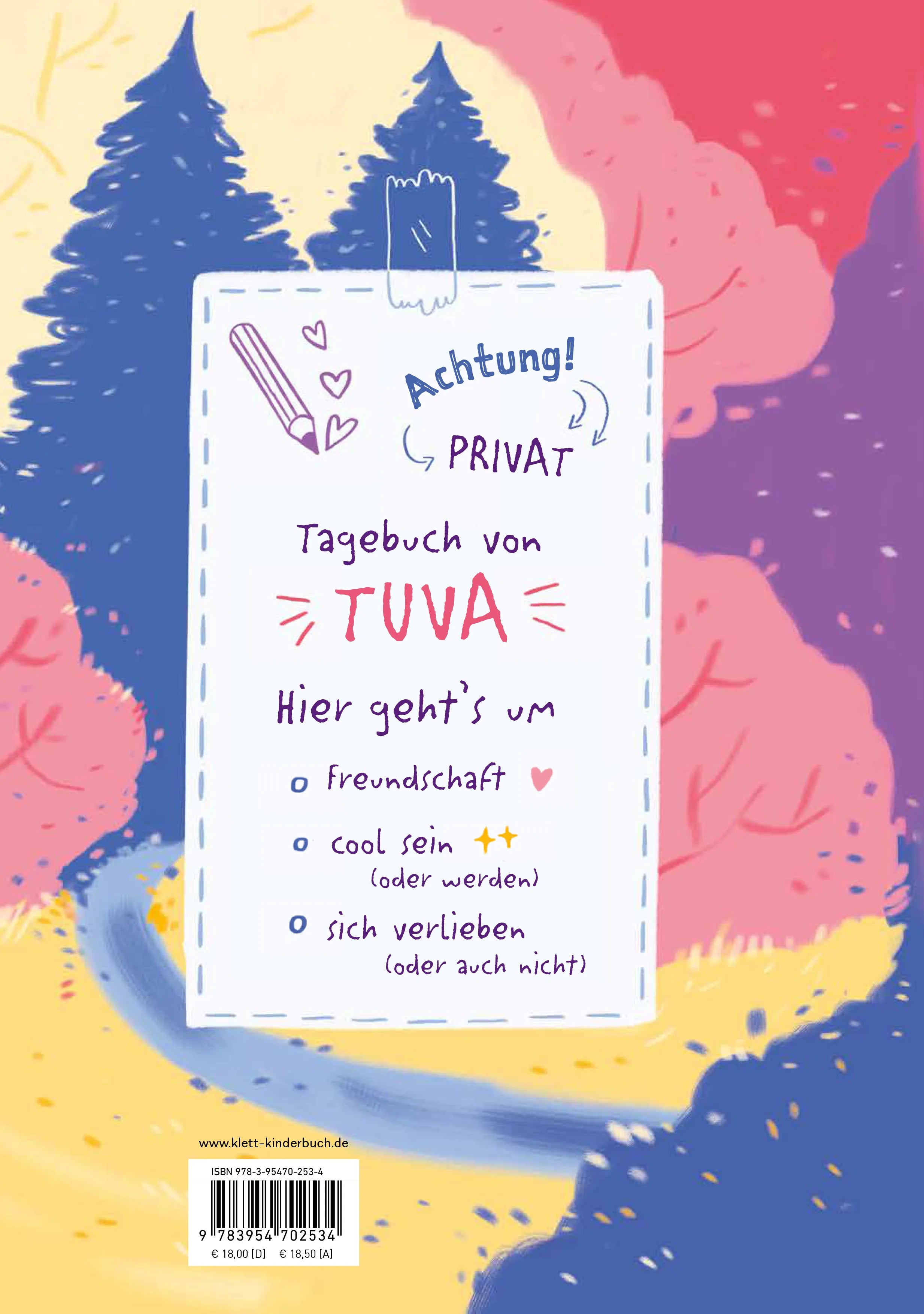 Buchrückseite von 'Regenbogentage' mit Klappentext - Gebundene Ausgabe