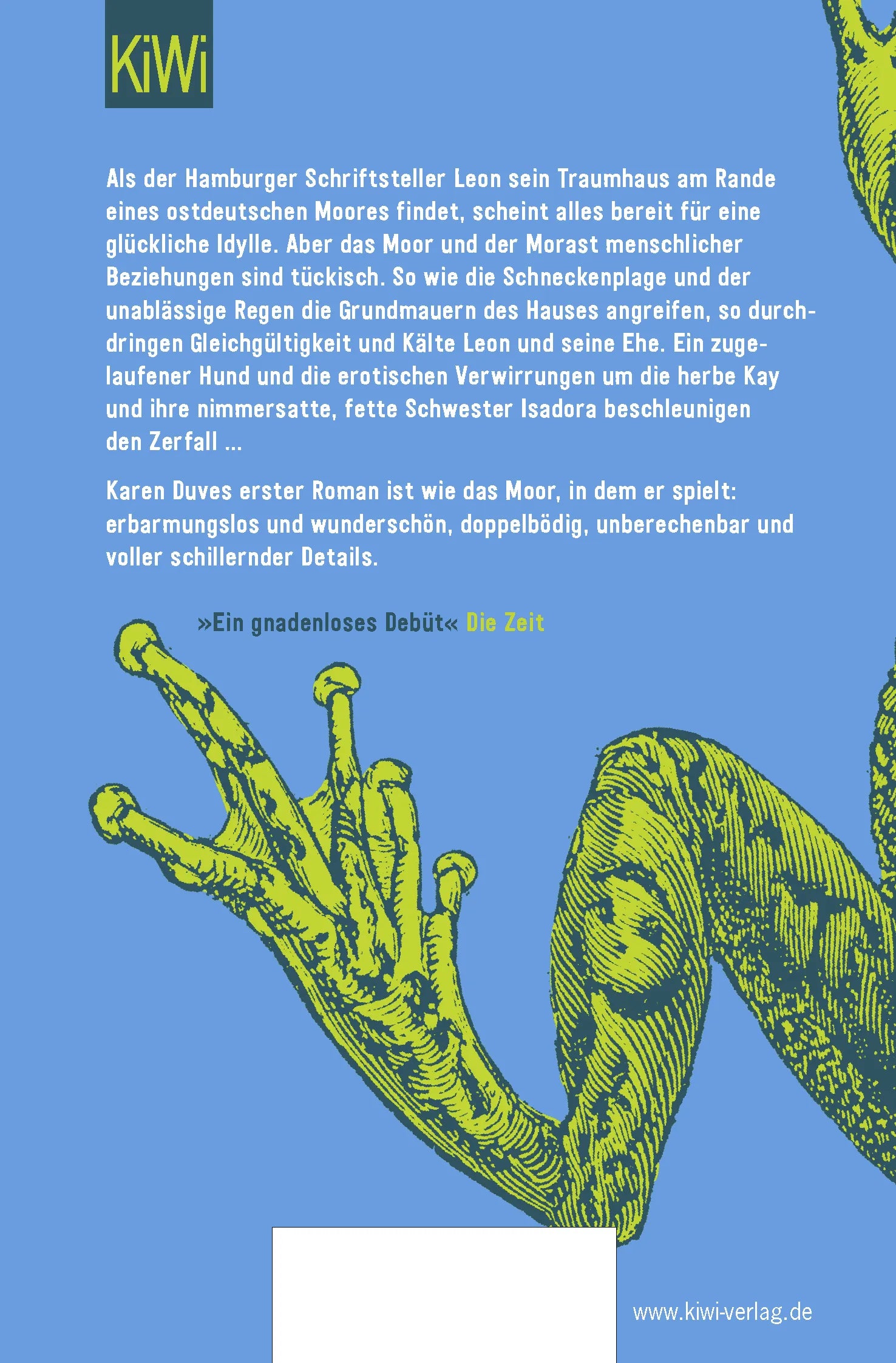 Buchrückseite von 'Regenroman' mit Klappentext - Taschenbuch