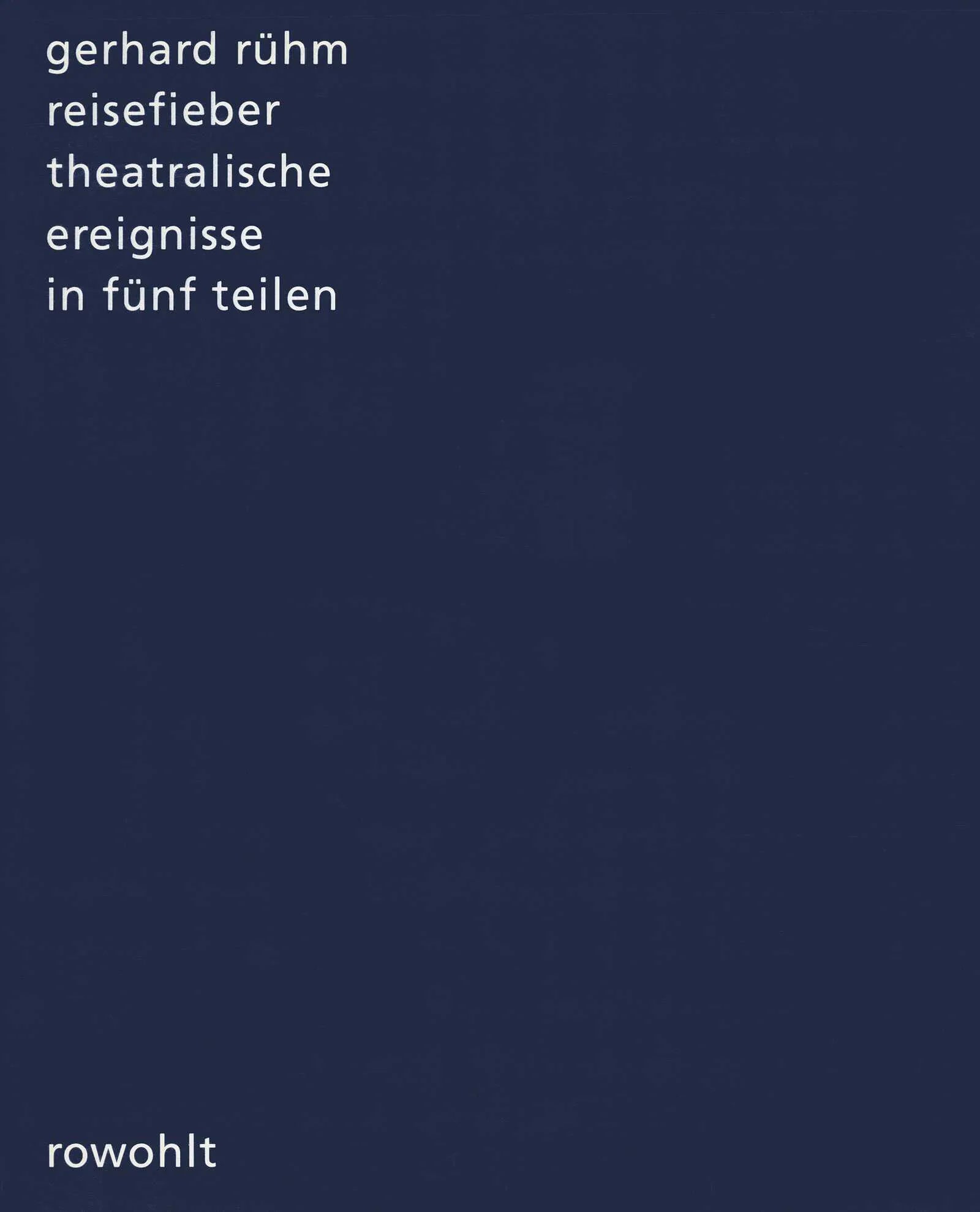 Buchcover von 'Reisefieber' - Taschenbuch von Gerhard Rühm