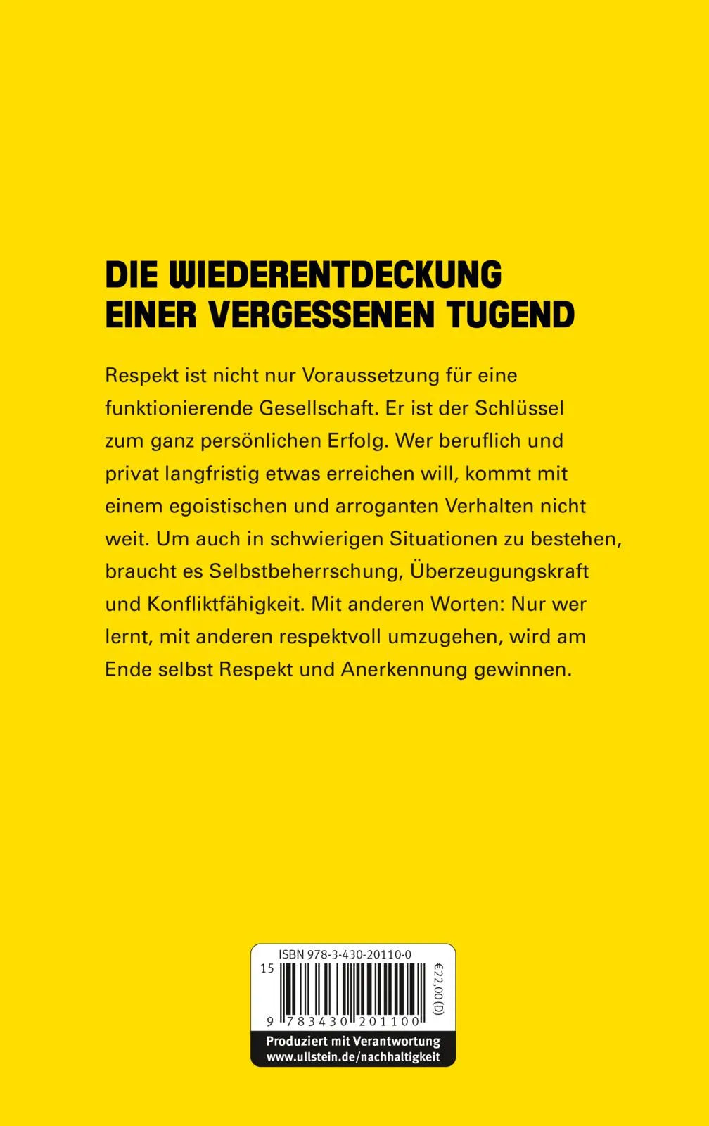 Buchrückseite von 'Respekt!' mit Klappentext - Gebundene Ausgabe