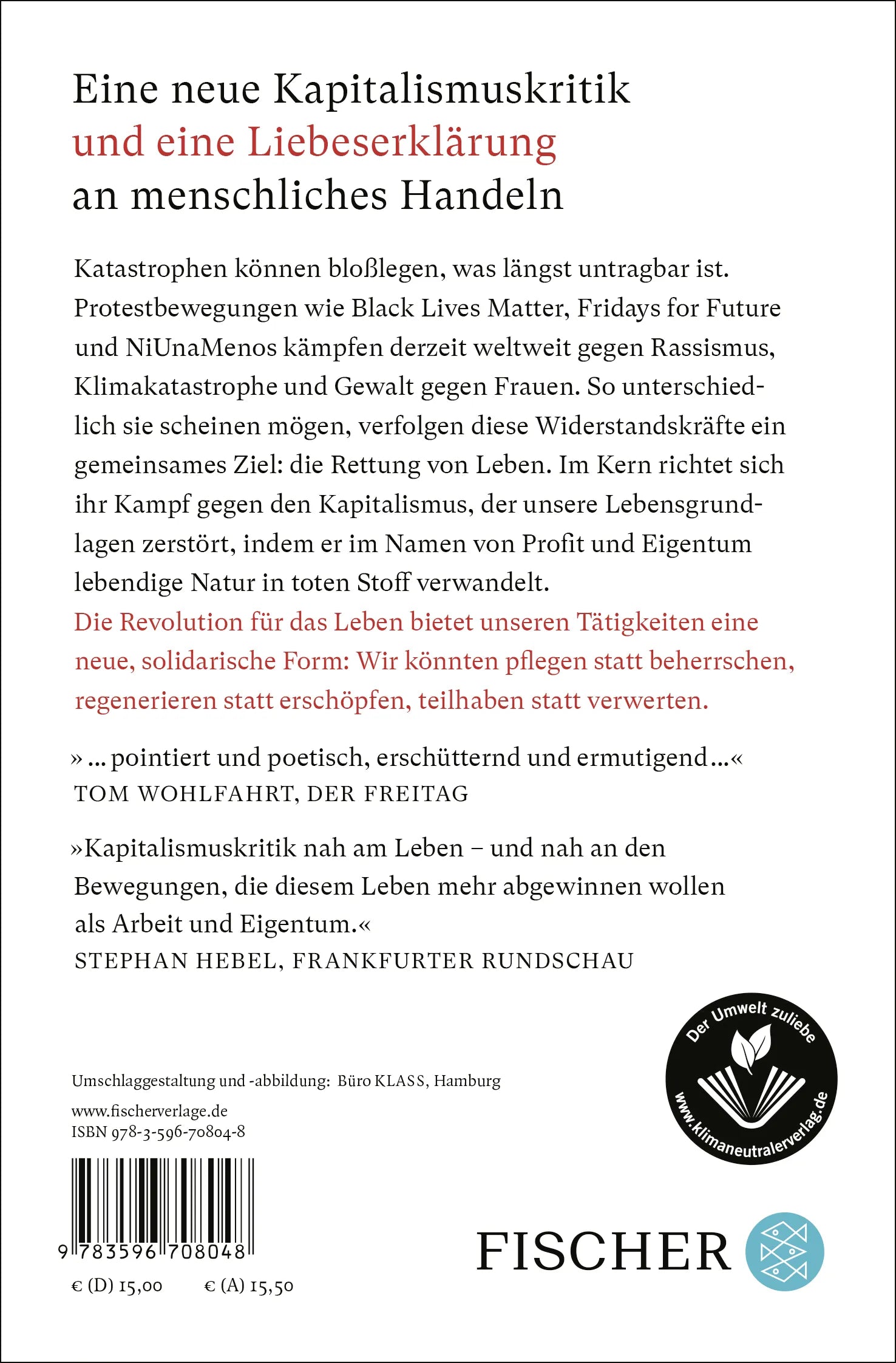 Buchrückseite von 'Revolution für das Leben' mit Klappentext - Taschenbuch
