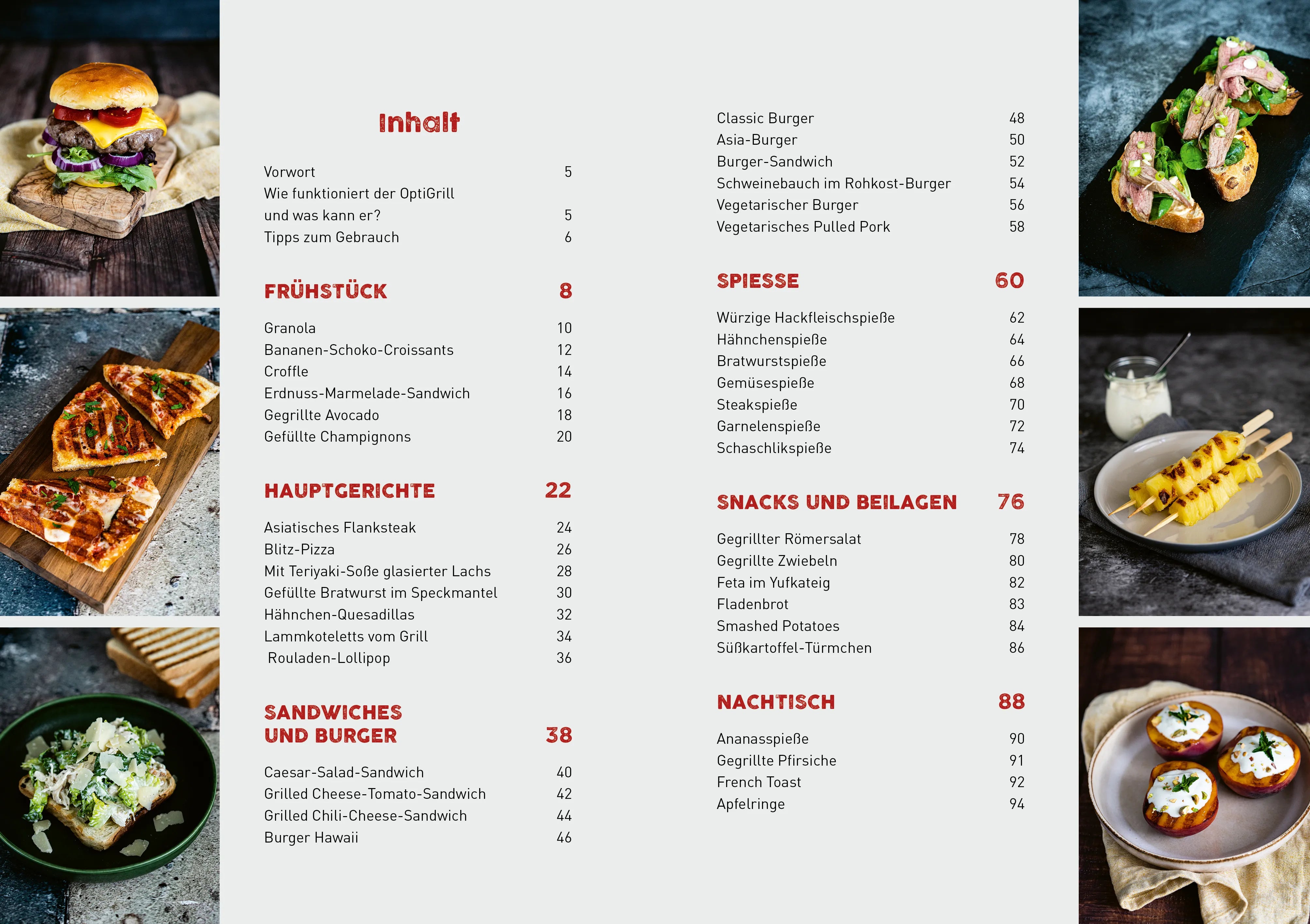 Innenansicht von 'Rezepte für den Optigrill' - Taschenbuch