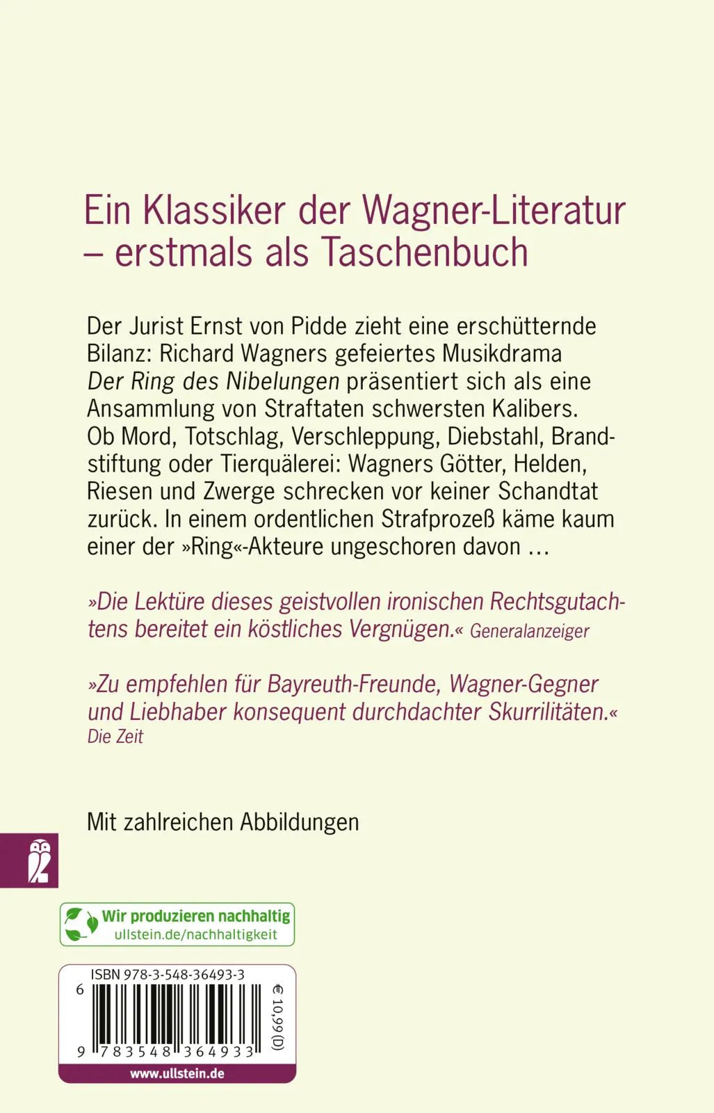 Buchrückseite von 'Richard Wagners "Ring der Nibelungen" im Lichte des deutschen Strafrechts' mit Klappentext - Taschenbuch
