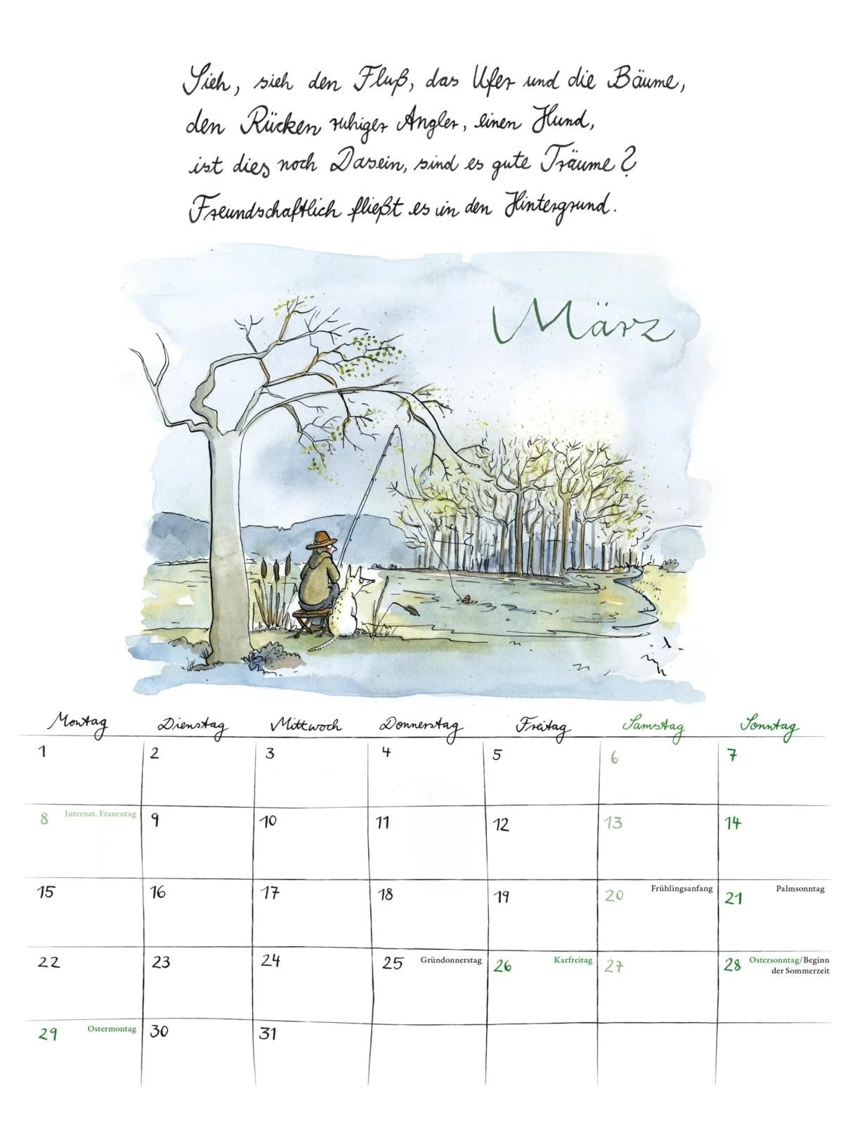 Rilke-Kalender 2027 – Wandkalender – Ansicht