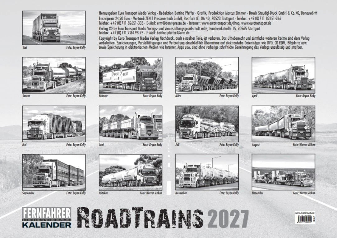 Roadtrains Kalender 2027 – Ansicht