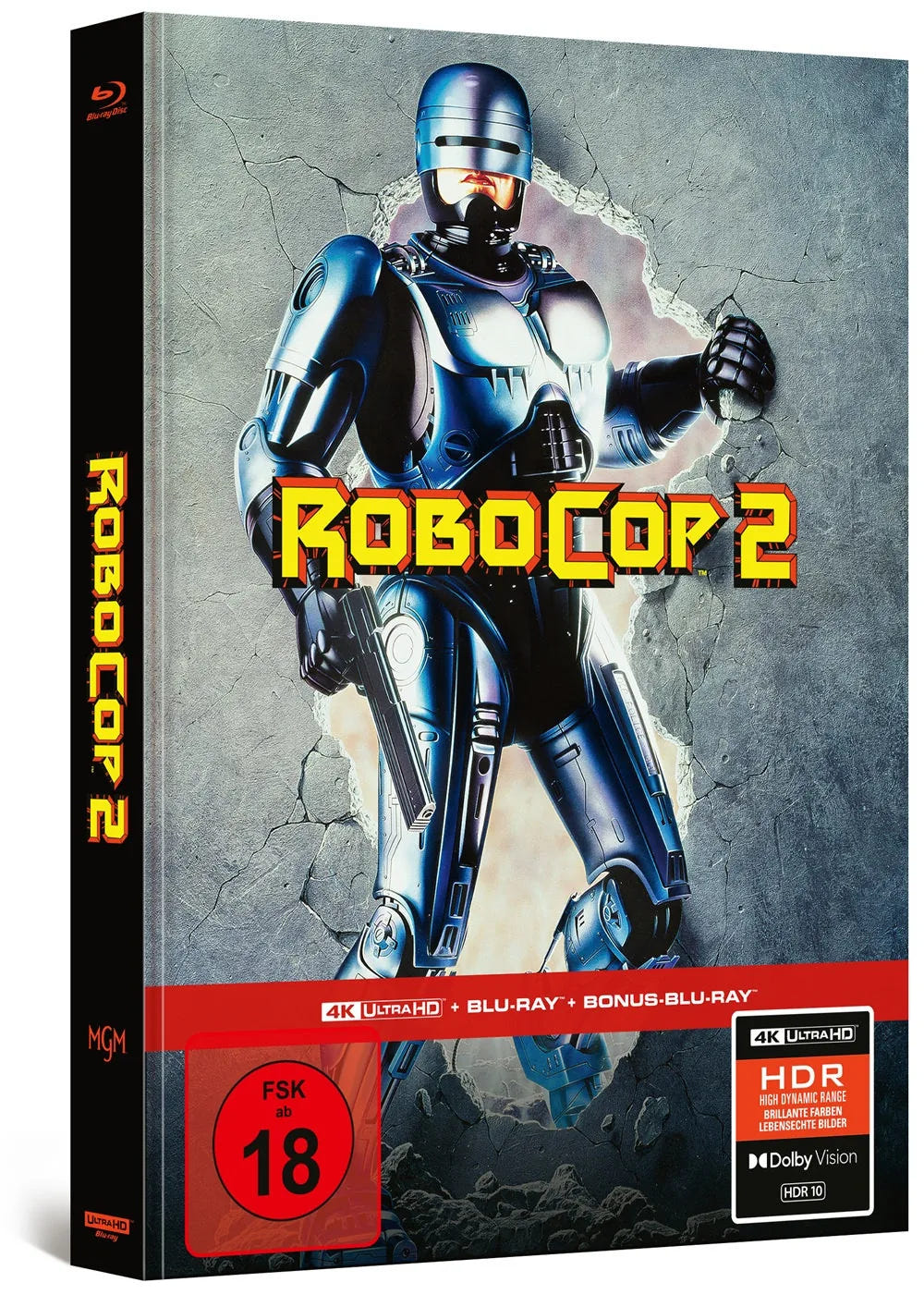 4K UHD Blu-ray-Cover: RoboCop 2. Regie: Irvin Kershner