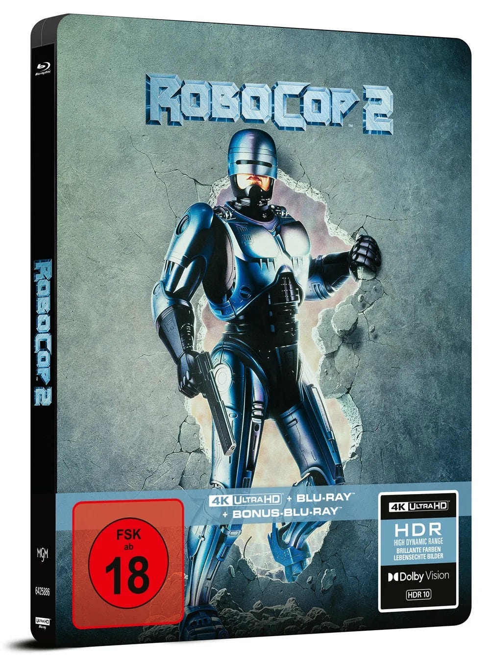 4K UHD Blu-ray-Cover: RoboCop 2. Regie: Irvin Kershner