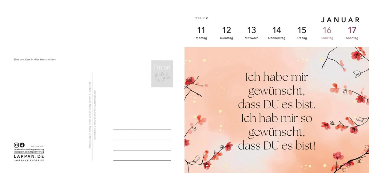 Romance-Postkartenkalender 2027 - I'm on your side – Ansicht