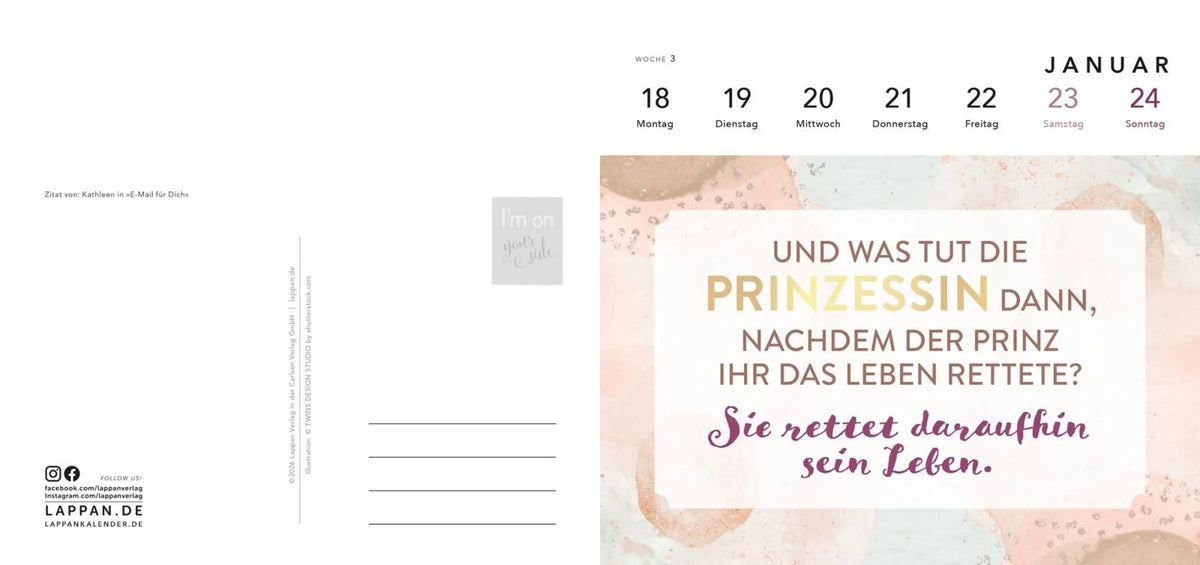 Romance-Postkartenkalender 2027 - I'm on your side – Ansicht