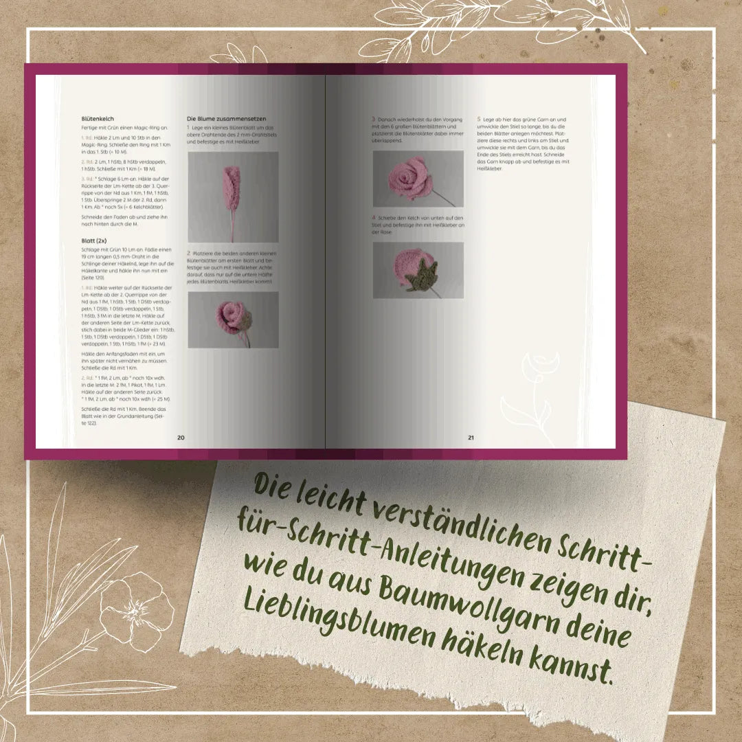 Detailansicht: Romantische Blumen häkeln (Taschenbuch)