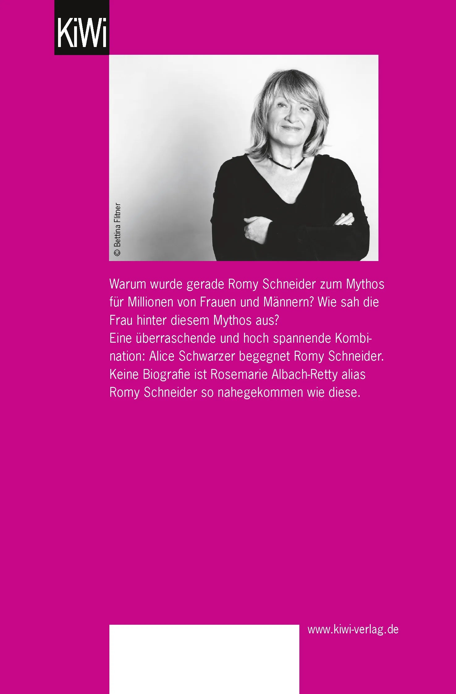 Buchrückseite von 'Romy Schneider' mit Klappentext - Taschenbuch