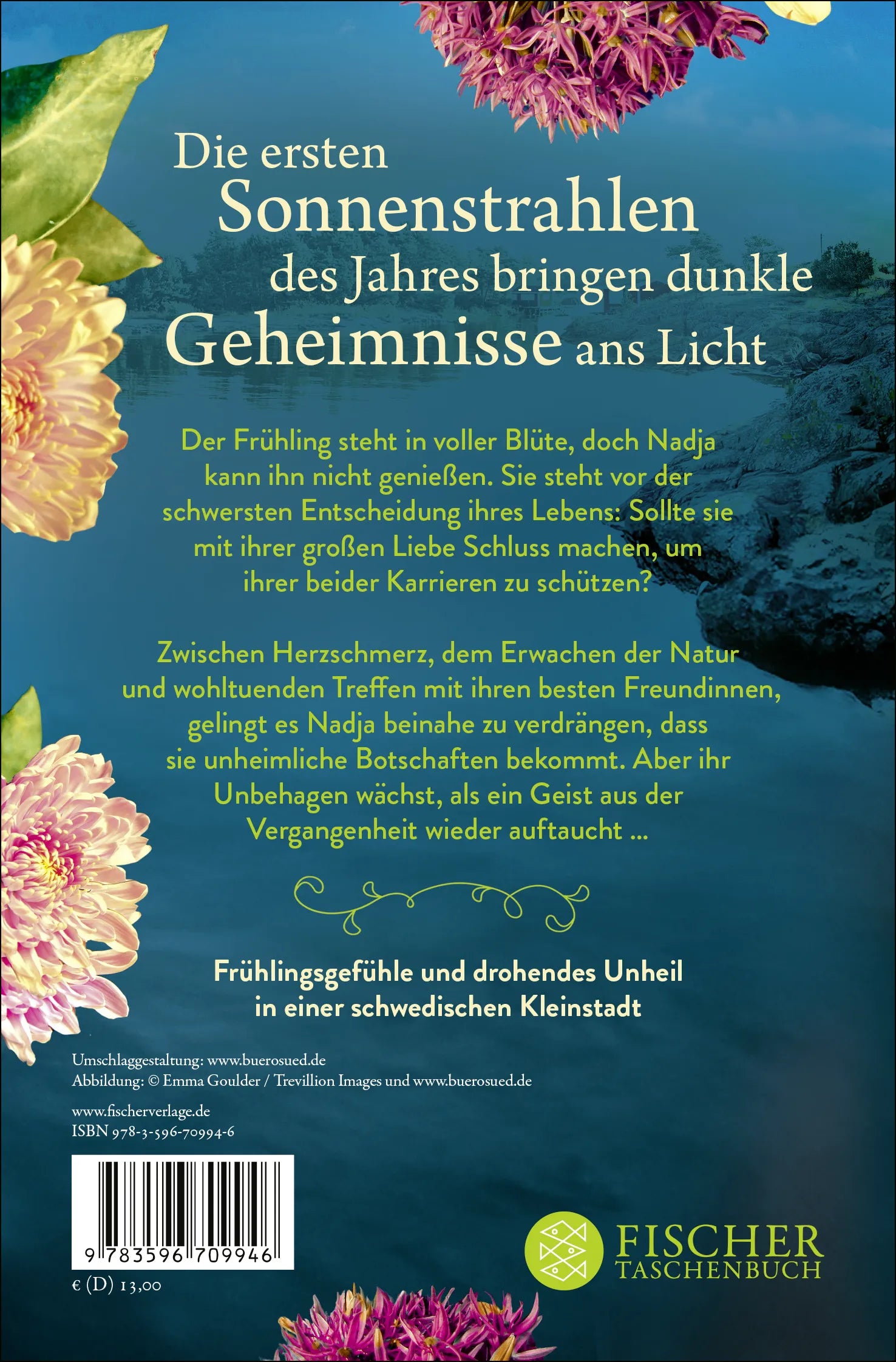 Buchrückseite von 'Rosenlund – Ein Frühling der Wahrheiten' mit Klappentext - Taschenbuch
