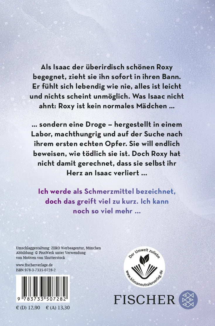 Buchrückseite von 'Roxy' mit Klappentext - Taschenbuch
