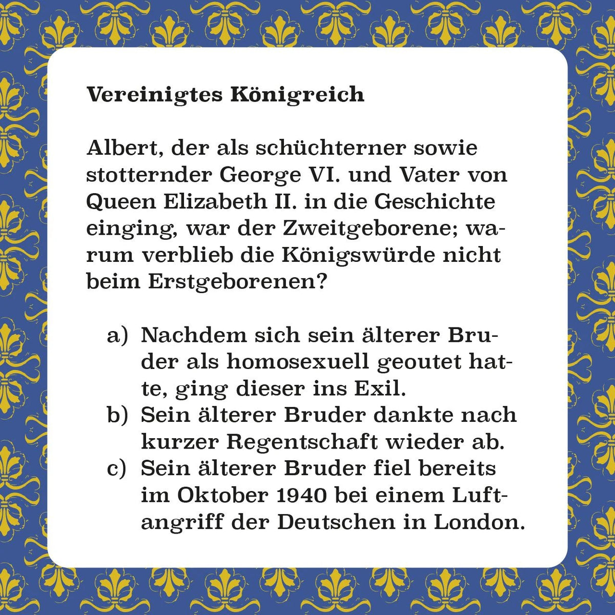Royals-Quiz – Ansicht