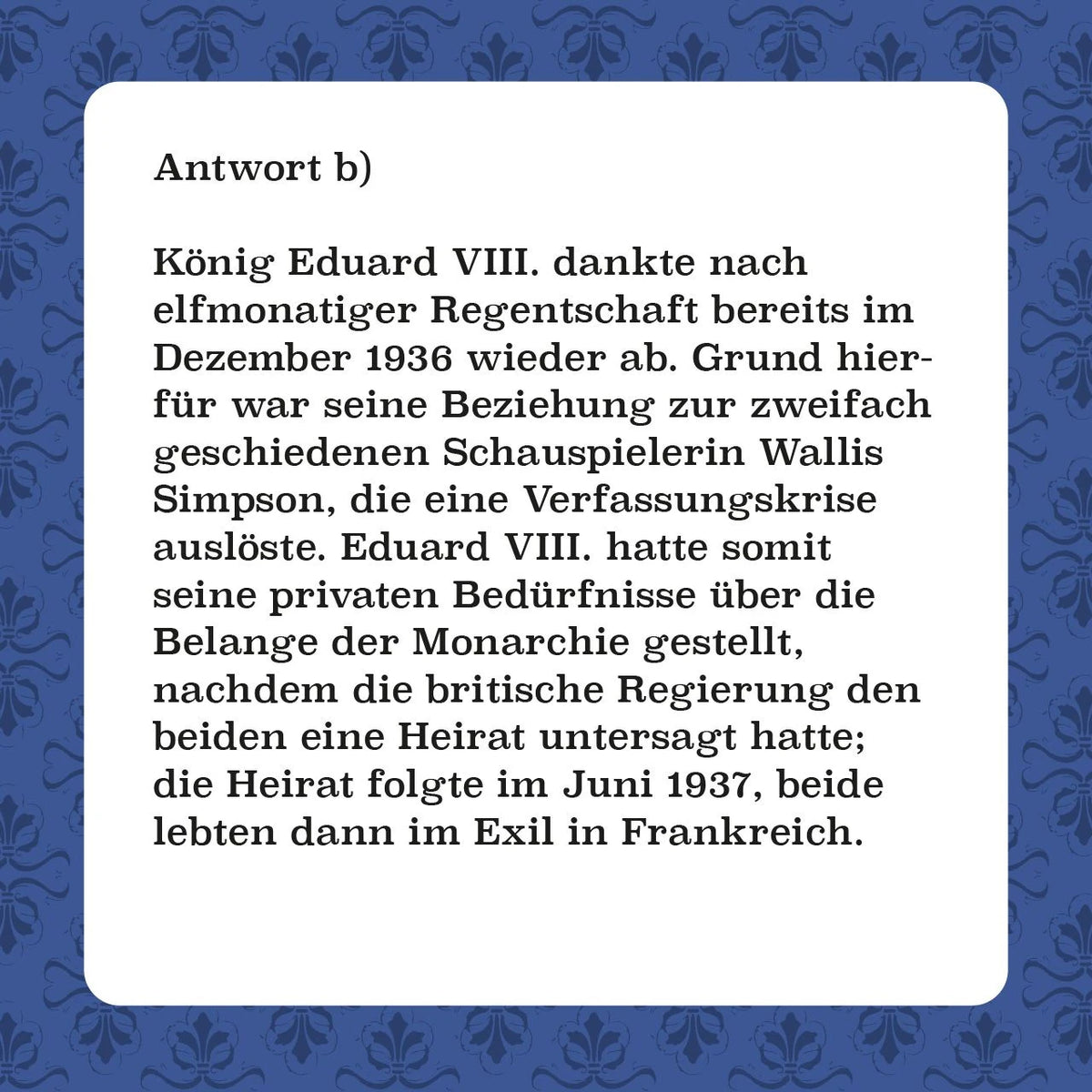 Royals-Quiz – Ansicht