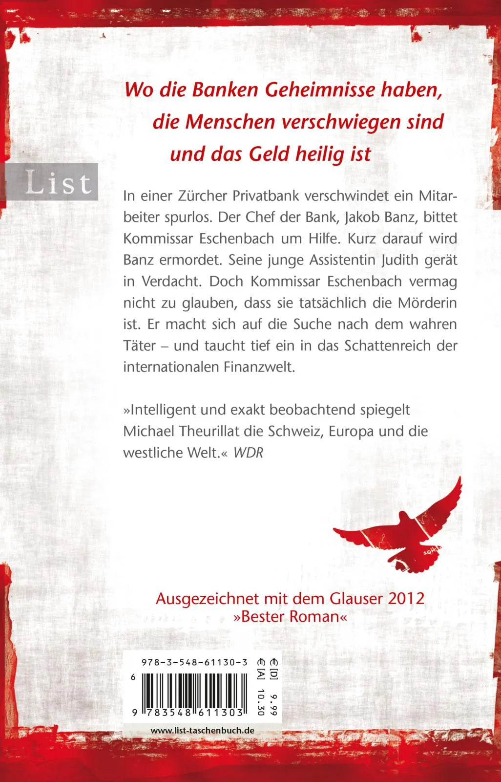 Buchrückseite von 'Rütlischwur' mit Klappentext - Taschenbuch