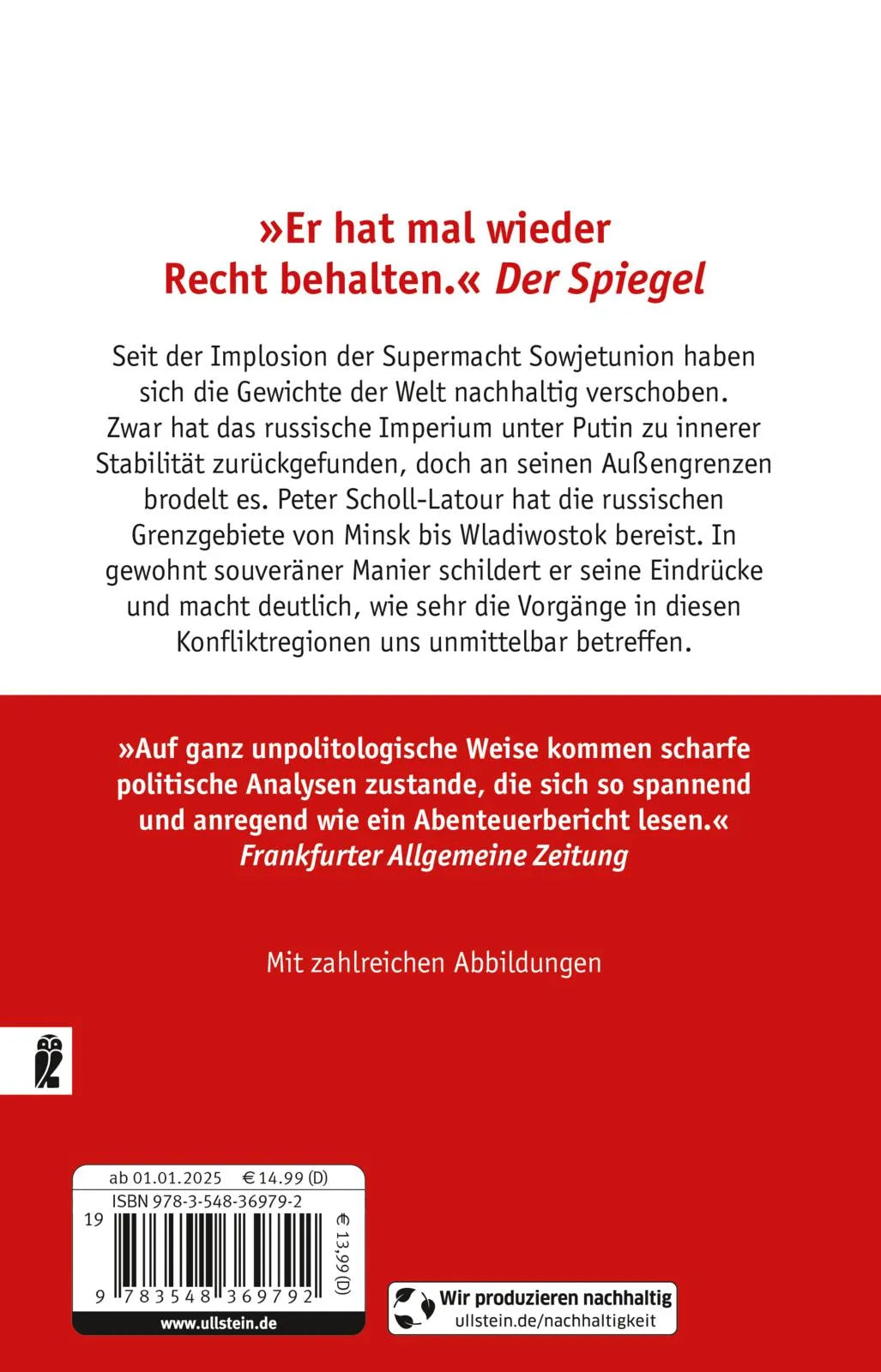 Buchrückseite von 'Rußland im Zangengriff' mit Klappentext - Taschenbuch