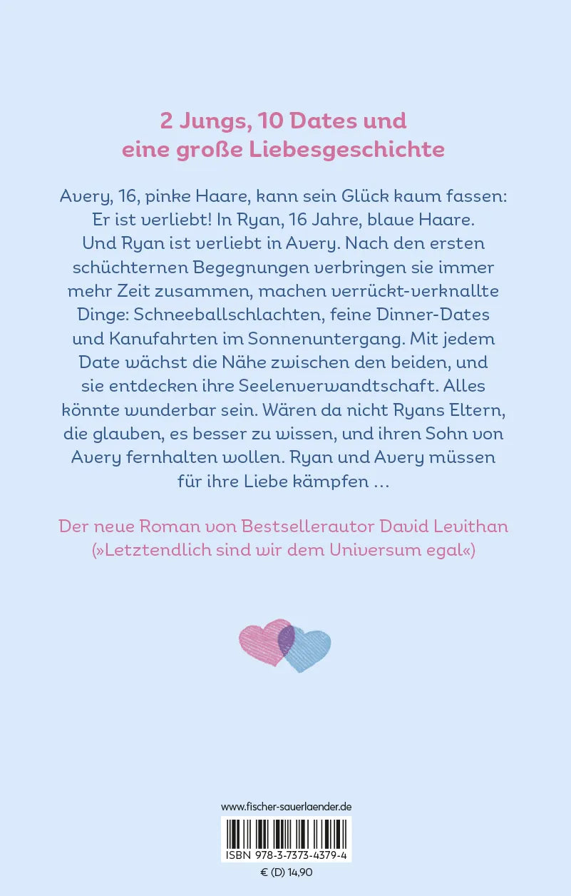 Buchrückseite von 'Ryan und Avery' mit Klappentext - Paperback