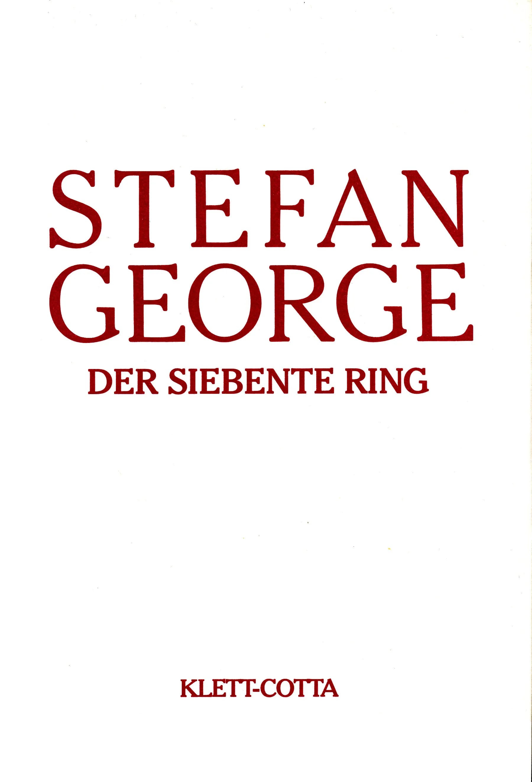 Buchcover von 'Sämtliche Werke in 18 Bänden, Band 6/7. Der siebente Ring' - Gebundene Ausgabe von Stefan George