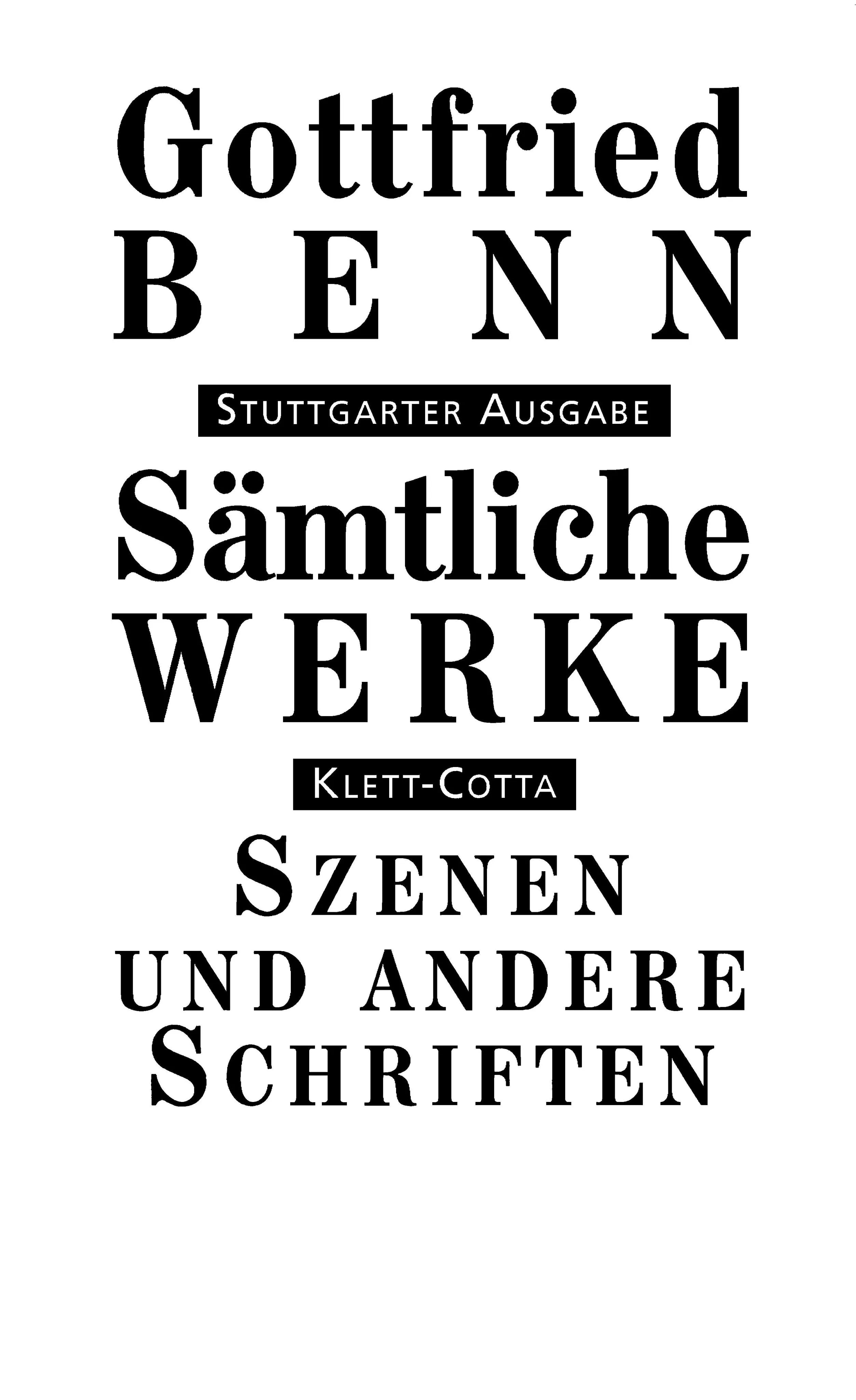 Buchcover von 'Sämtliche Werke - Stuttgarter Ausgabe. Bd. 7.1' - Gebundene Ausgabe von Gottfried Benn