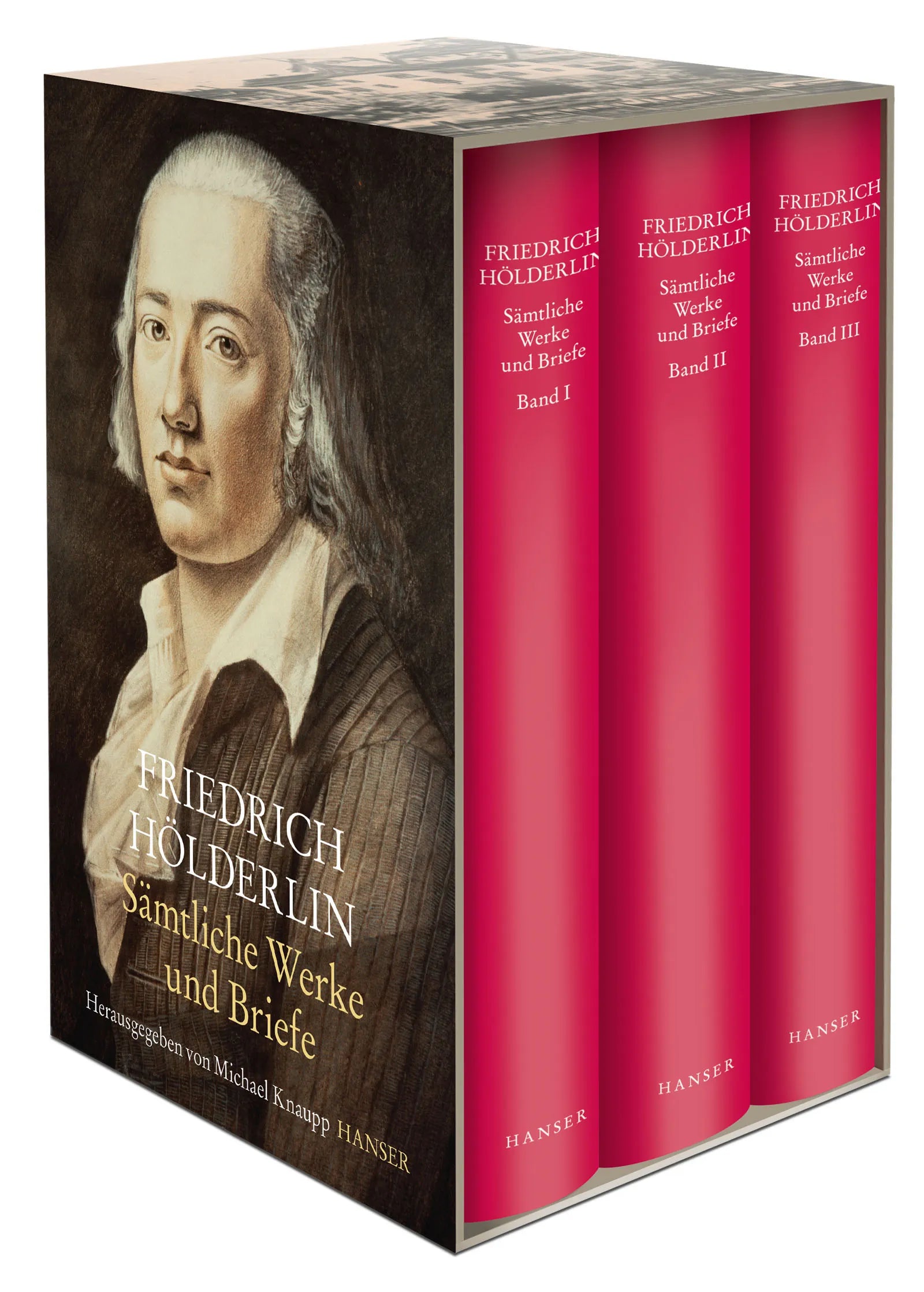 Buchcover von 'Sämtliche Werke und Briefe in drei Bänden' - Gebundene Ausgabe von Friedrich Hölderlin