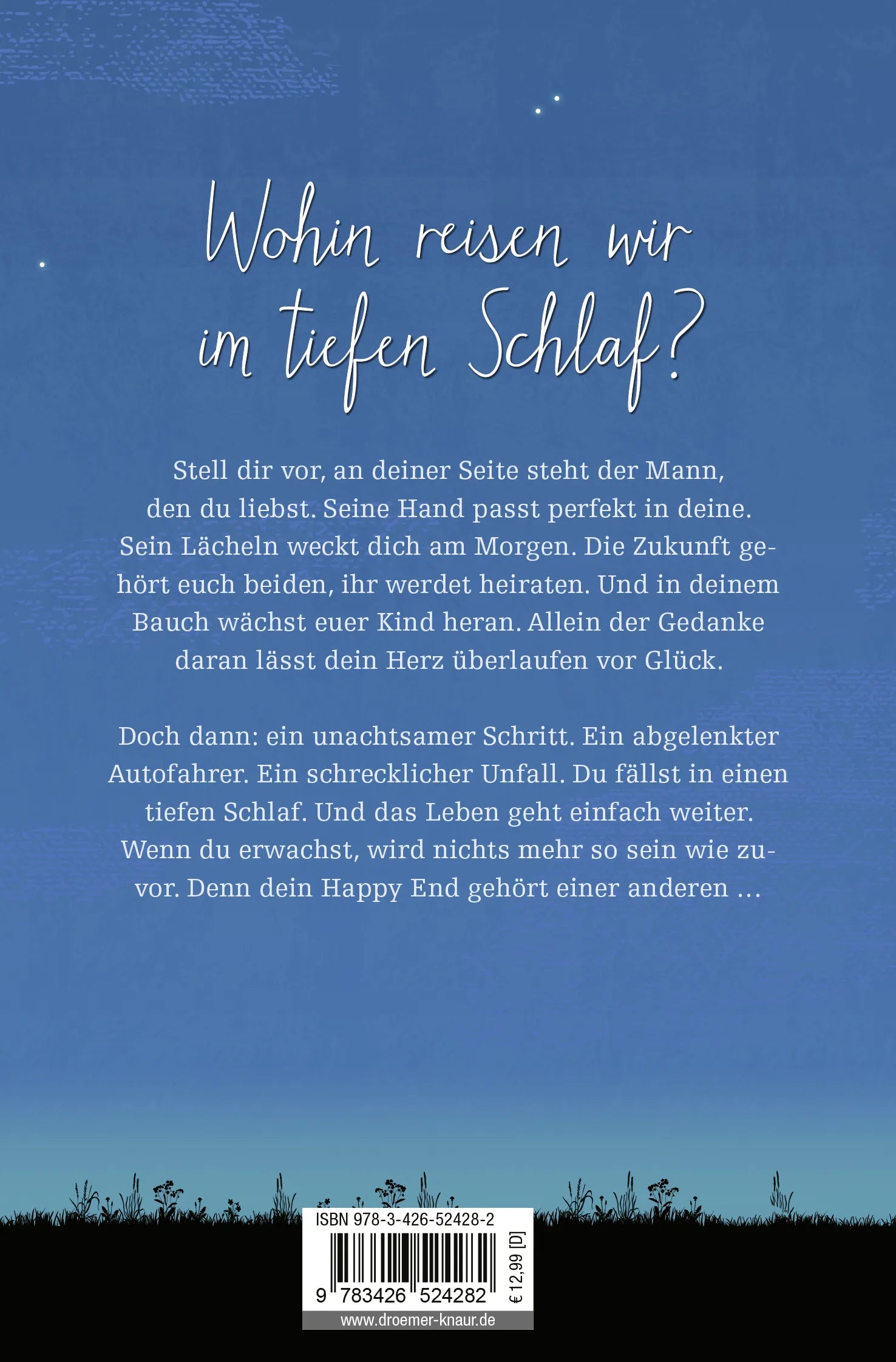 Buchrückseite von 'Sag ihr, ich war bei den Sternen' mit Klappentext - Taschenbuch