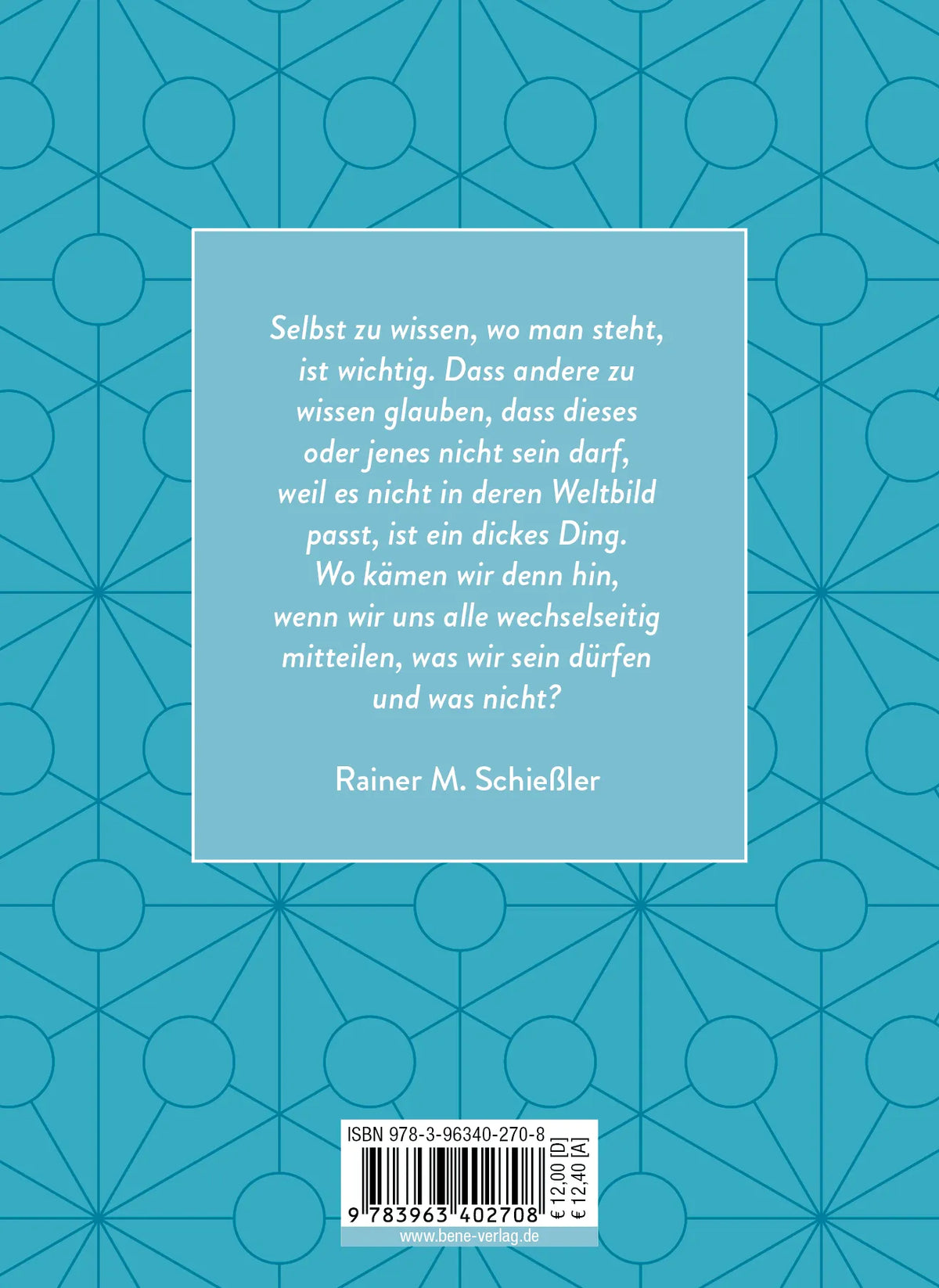 Rückseite: Sag, was du denkst. So lebt sichs leichter. (Hardcover)