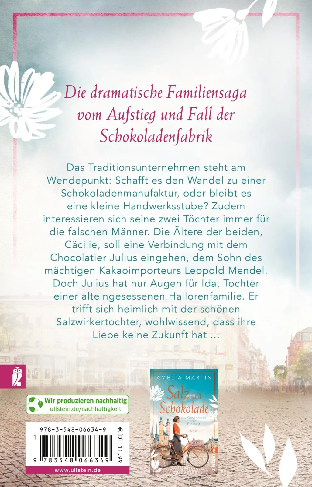 Buchrückseite von 'Salz und Schokolade' mit Klappentext - Taschenbuch