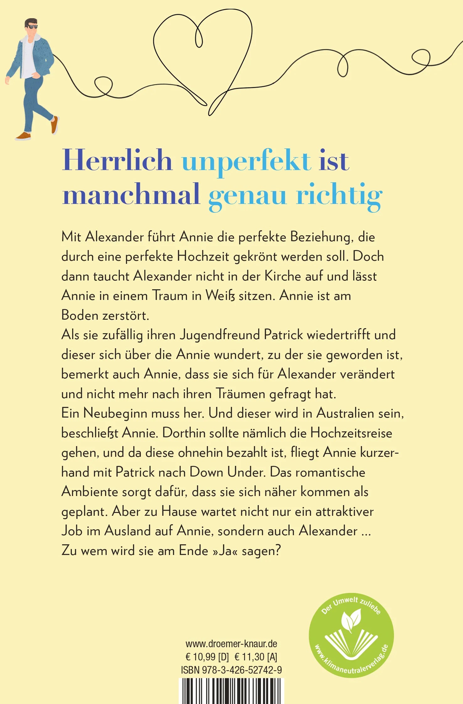 Buchrückseite von 'Say yes - Perfekter wird‘s nicht' mit Klappentext - Taschenbuch