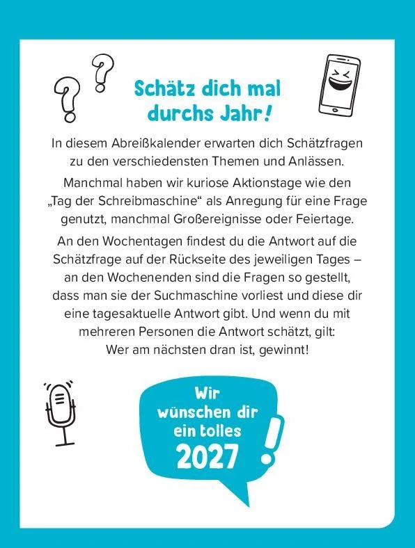 Schätz mal! Kalender 2027 – Ansicht