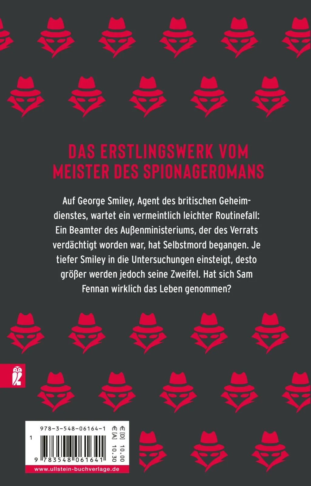 Buchrückseite von 'Schatten von gestern' mit Klappentext - Taschenbuch
