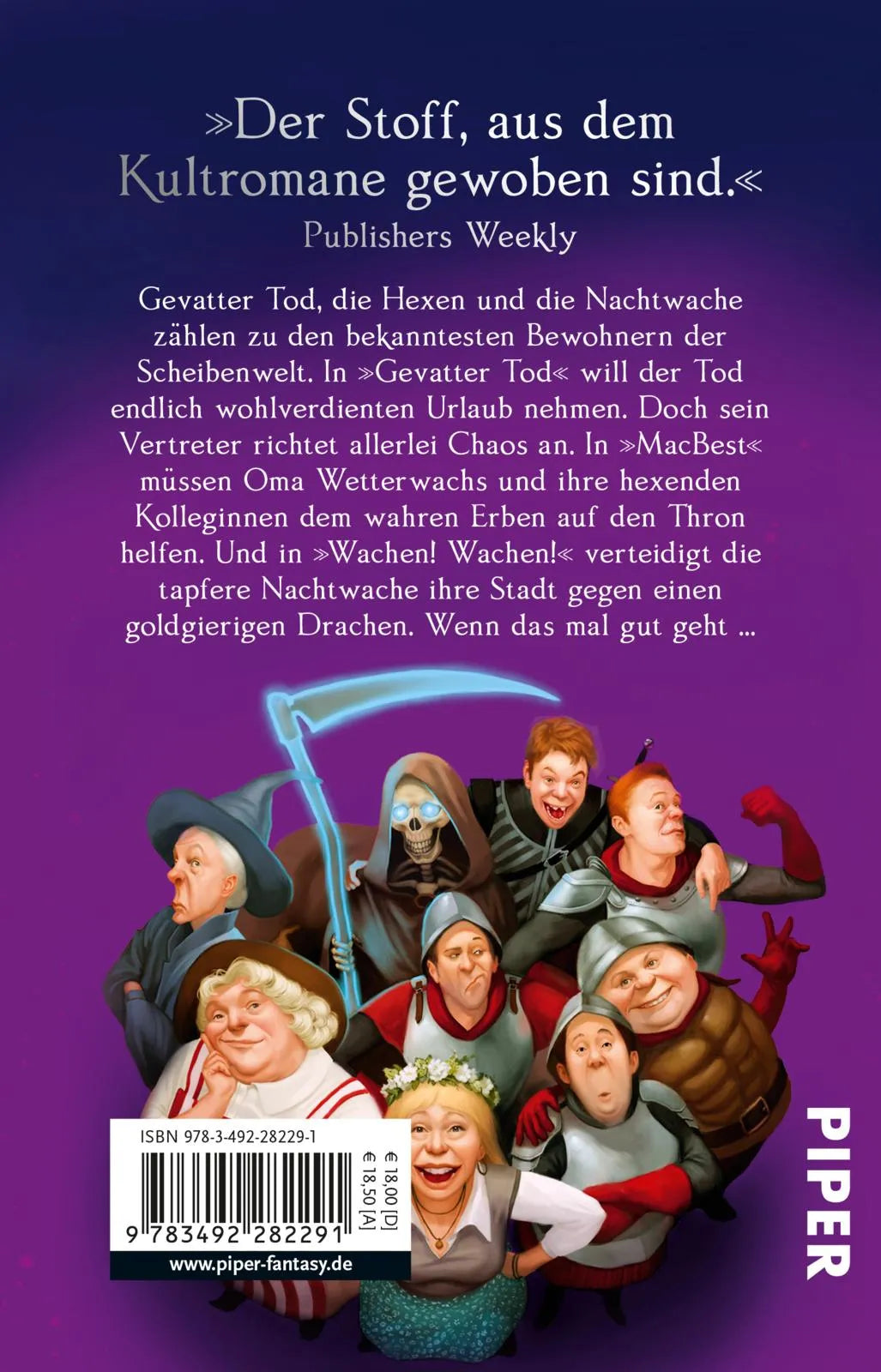 Buchrückseite von 'Scheibenwelt All Stars' mit Klappentext - Taschenbuch