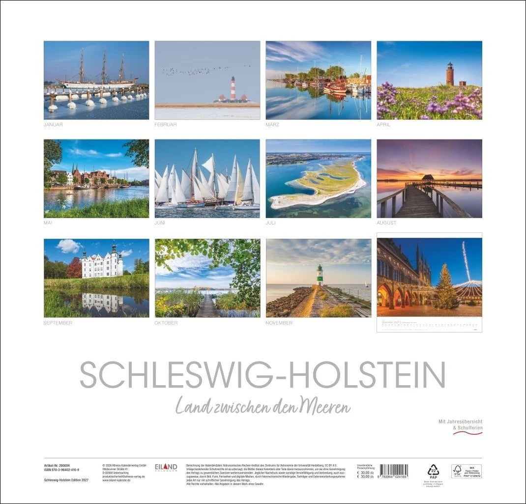 Schleswig-Holstein Edition Kalender 2027 - Land zwischen den Meeren – Ansicht