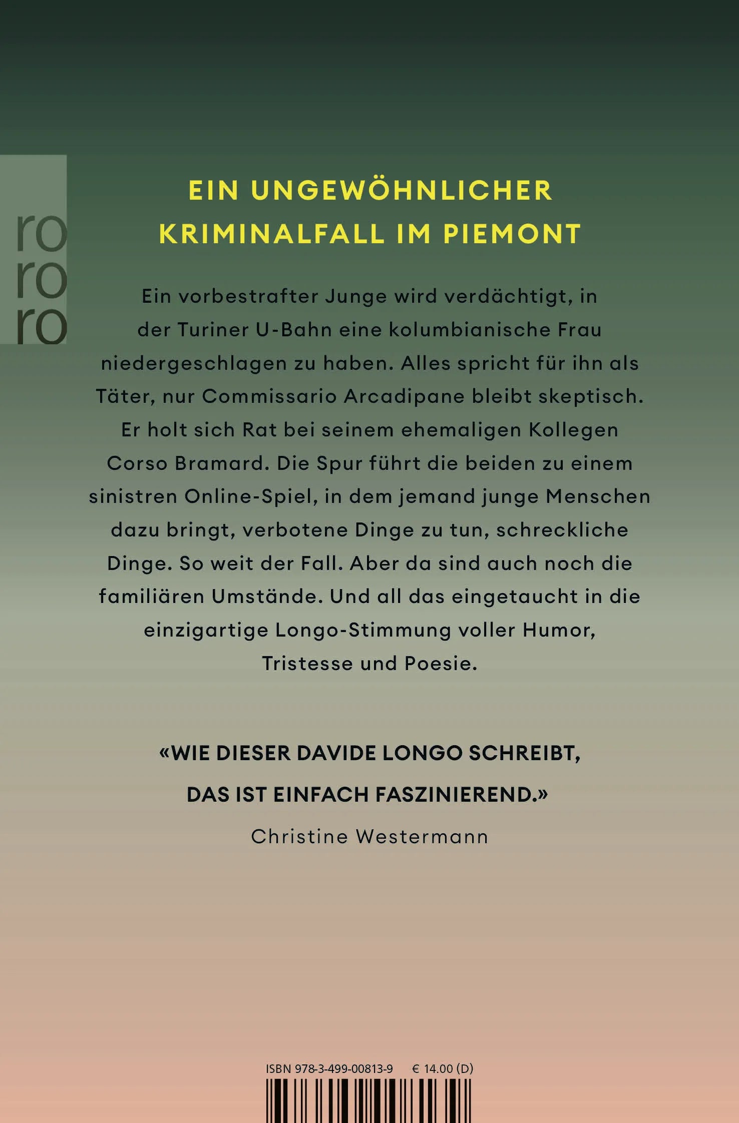 Buchrückseite von 'Schlichte Wut' mit Klappentext - Taschenbuch