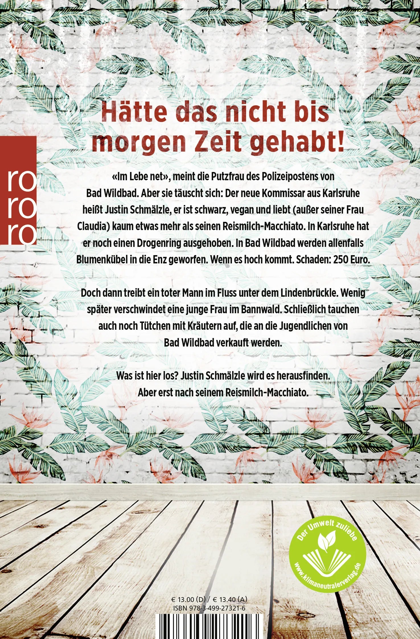 Buchrückseite von 'Schmälzle und die Kräuter des Todes' mit Klappentext - Taschenbuch