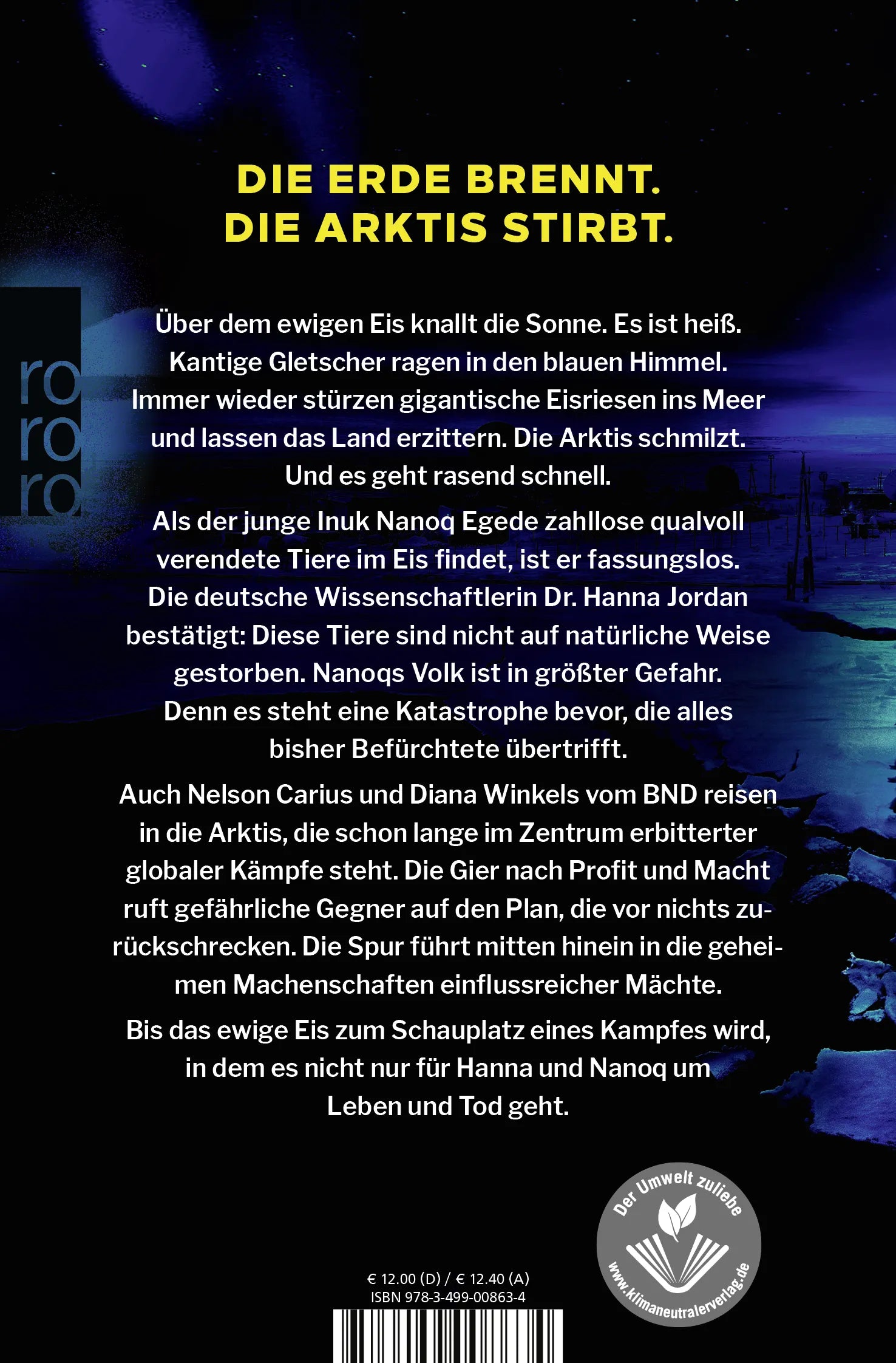 Buchrückseite von 'Schmelzpunkt' mit Klappentext - Taschenbuch