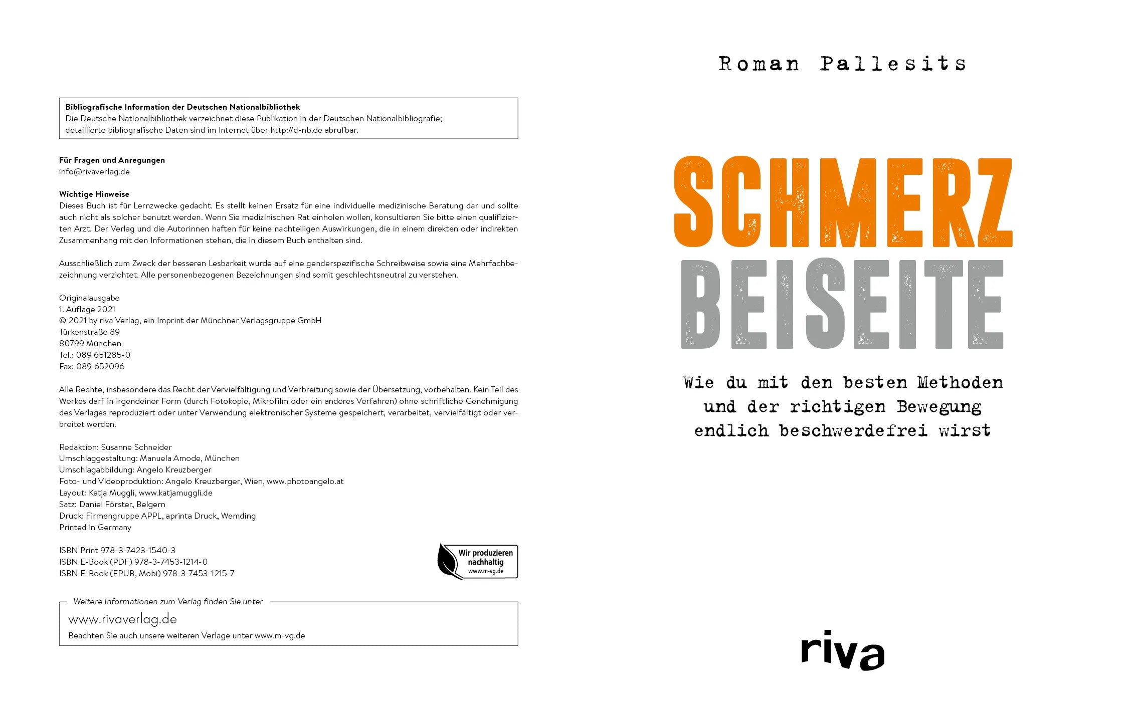Innenansicht von 'Schmerz beiseite' - Taschenbuch