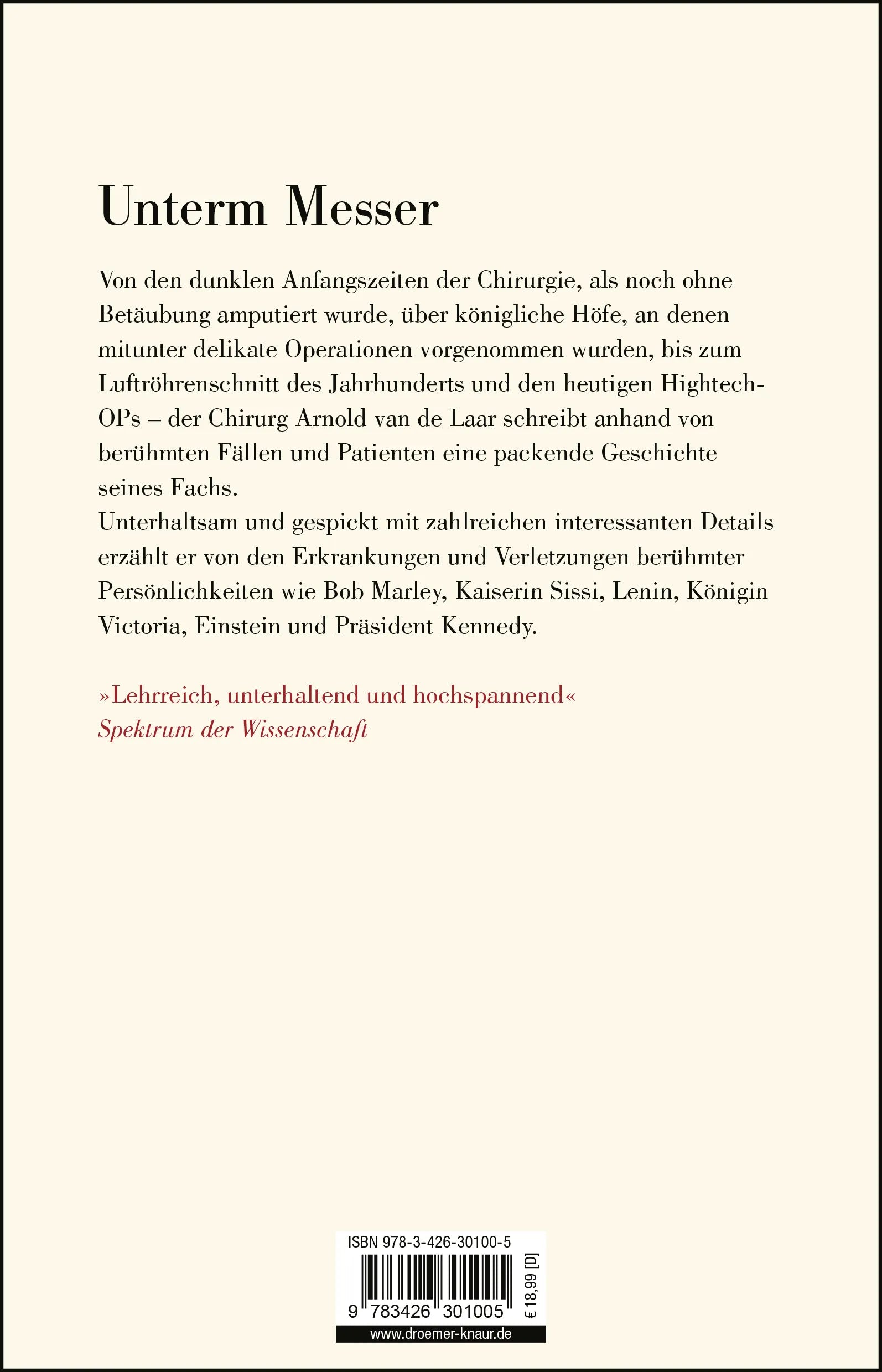 Buchrückseite von 'Schnitt!' mit Klappentext - Taschenbuch