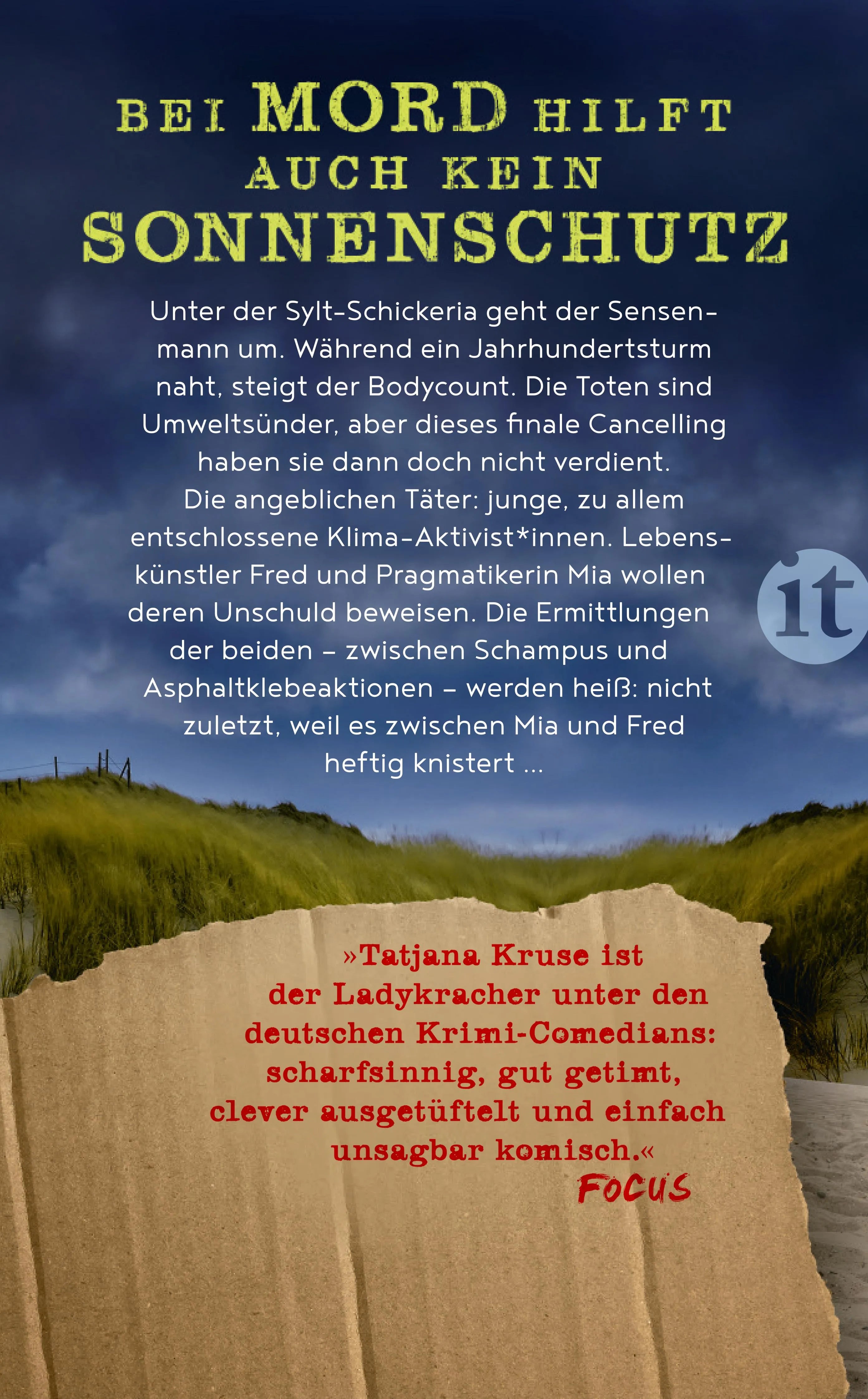 Buchrückseite von 'Schöner sterben auf Sylt' mit Klappentext - Taschenbuch