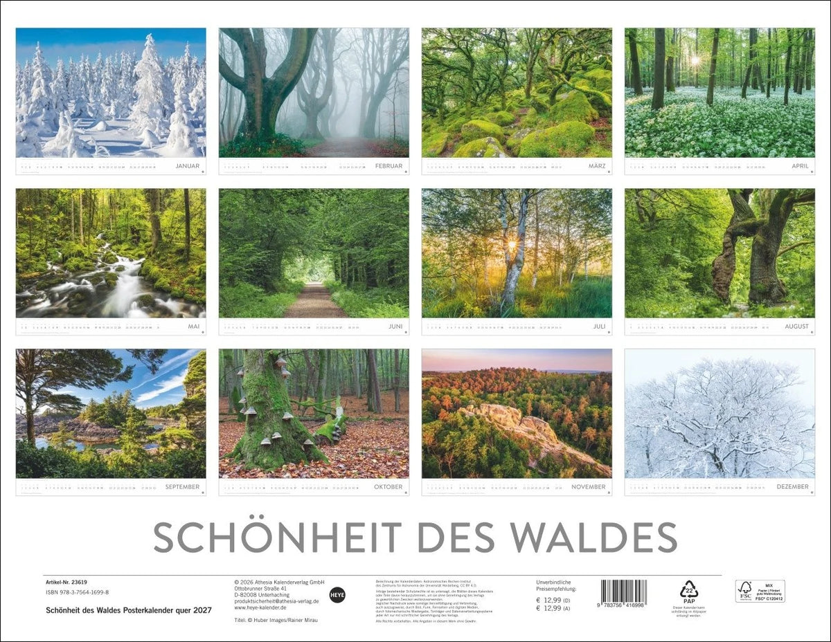 Schönheit des Waldes Posterkalender 2027 – Ansicht