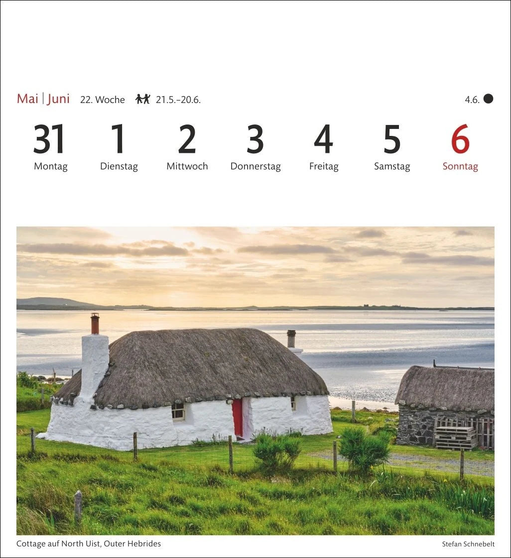 Schottland Sehnsuchtskalender 2027 - Wochenkalender mit 53 Postkarten – Ansicht