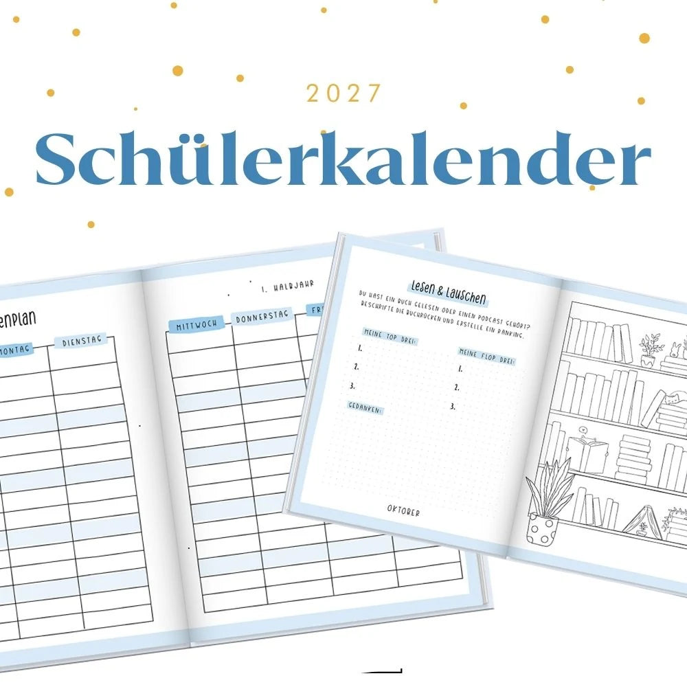 Schülerkalender 2026 / 2027 Good Vibes Only – Ansicht