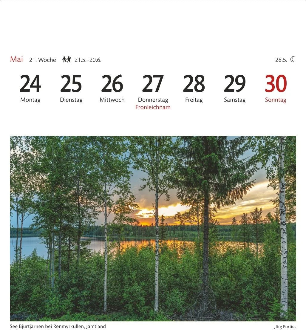 Schweden Sehnsuchtskalender 2027 - Wochenkalender mit 53 Postkarten – Ansicht